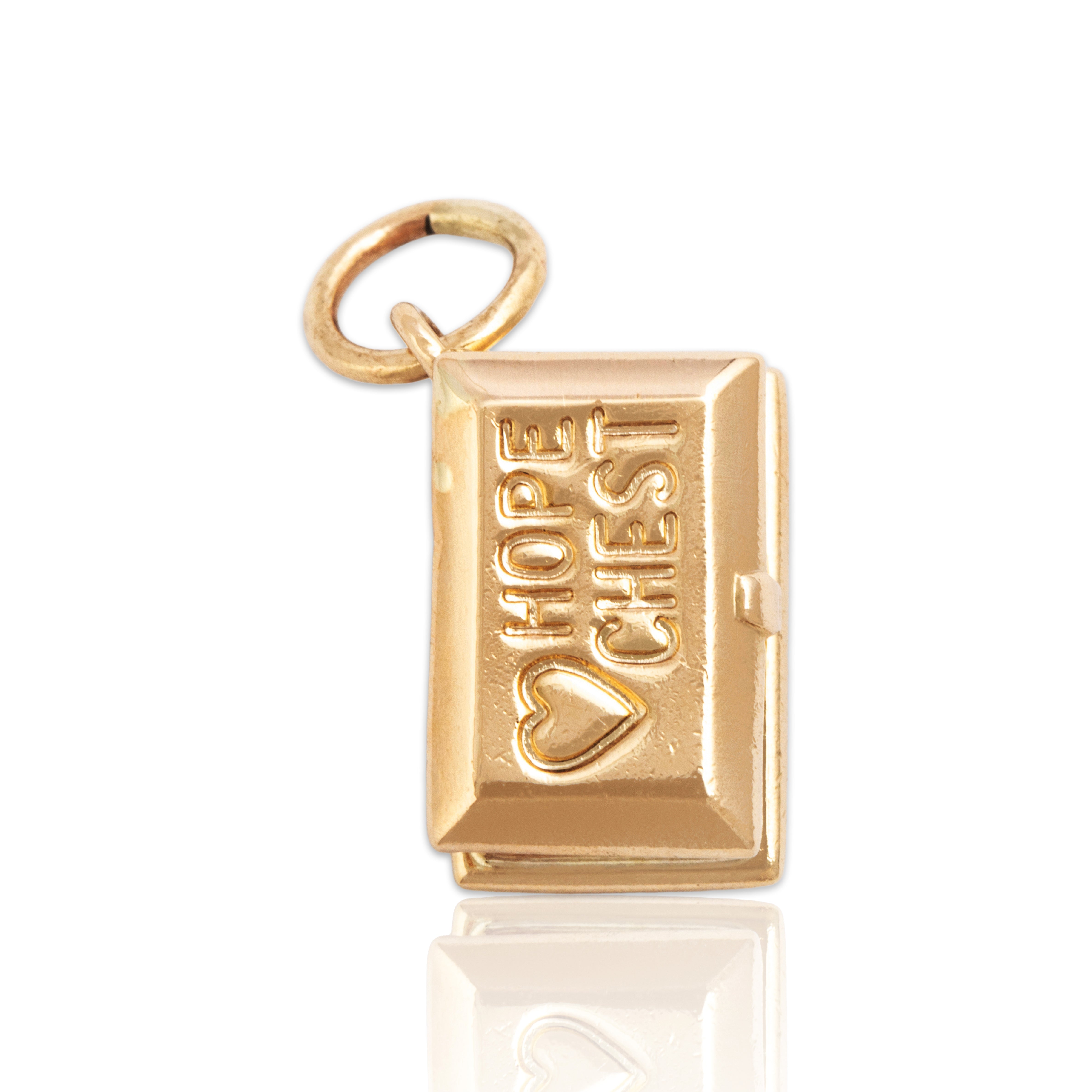 Vintage 14k Yellow Gold Hinged Hope Chest Charm / Pendant、mySite、hinf8tx79