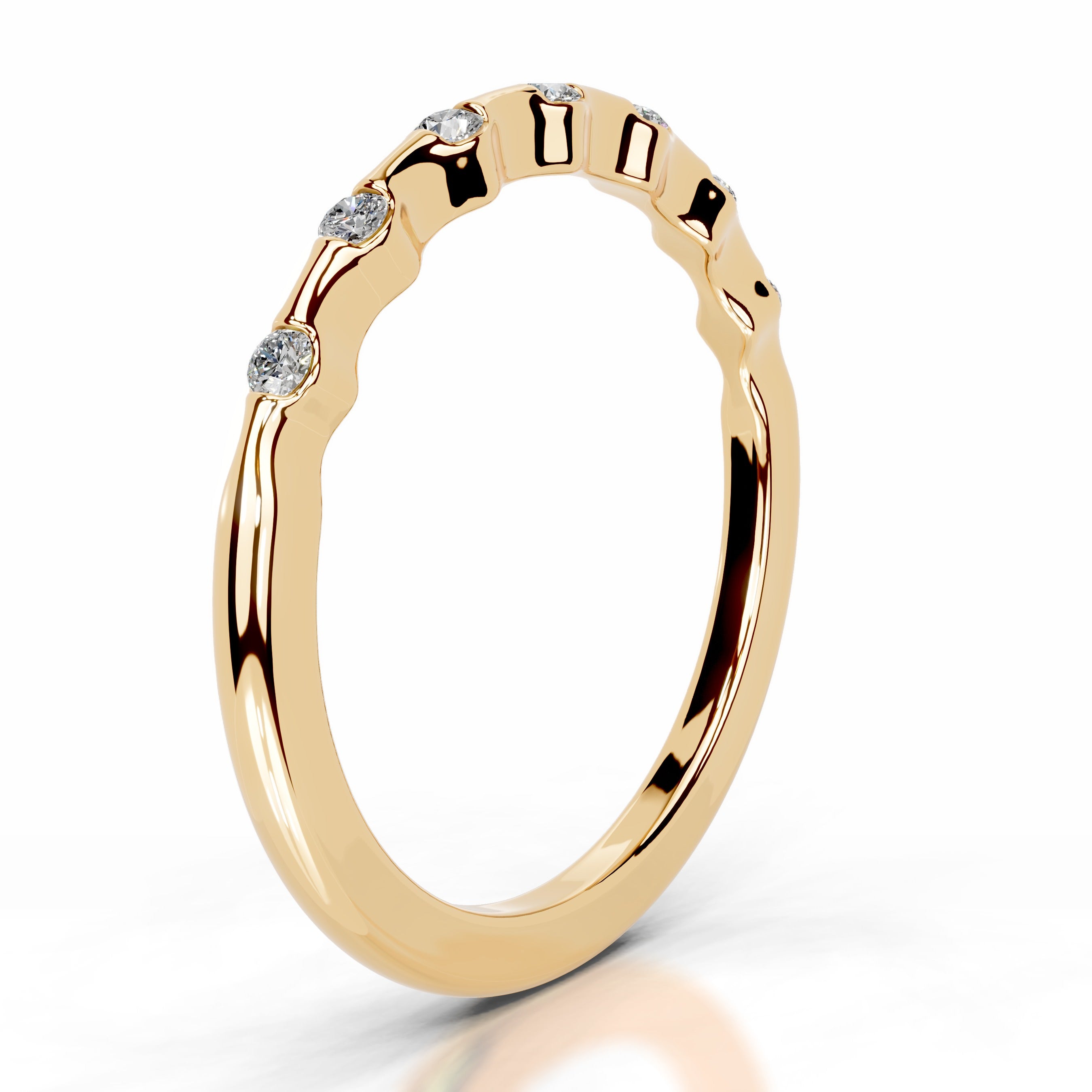 Sunny Lab Grown Diamond Wedding band - 18K Yellow Gold、mySite、hinf8tx79