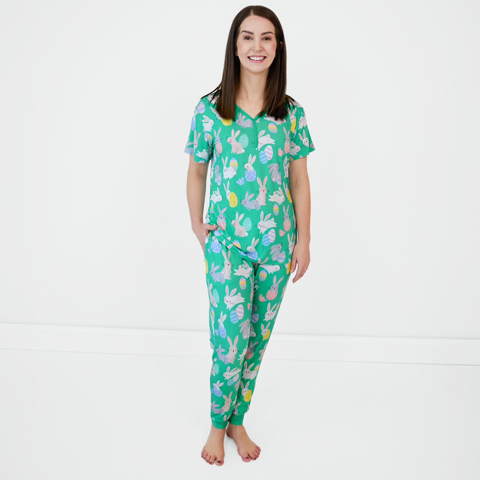 Green Hoppy Days Women's Pajama Pants、mySite、g9winljtr
