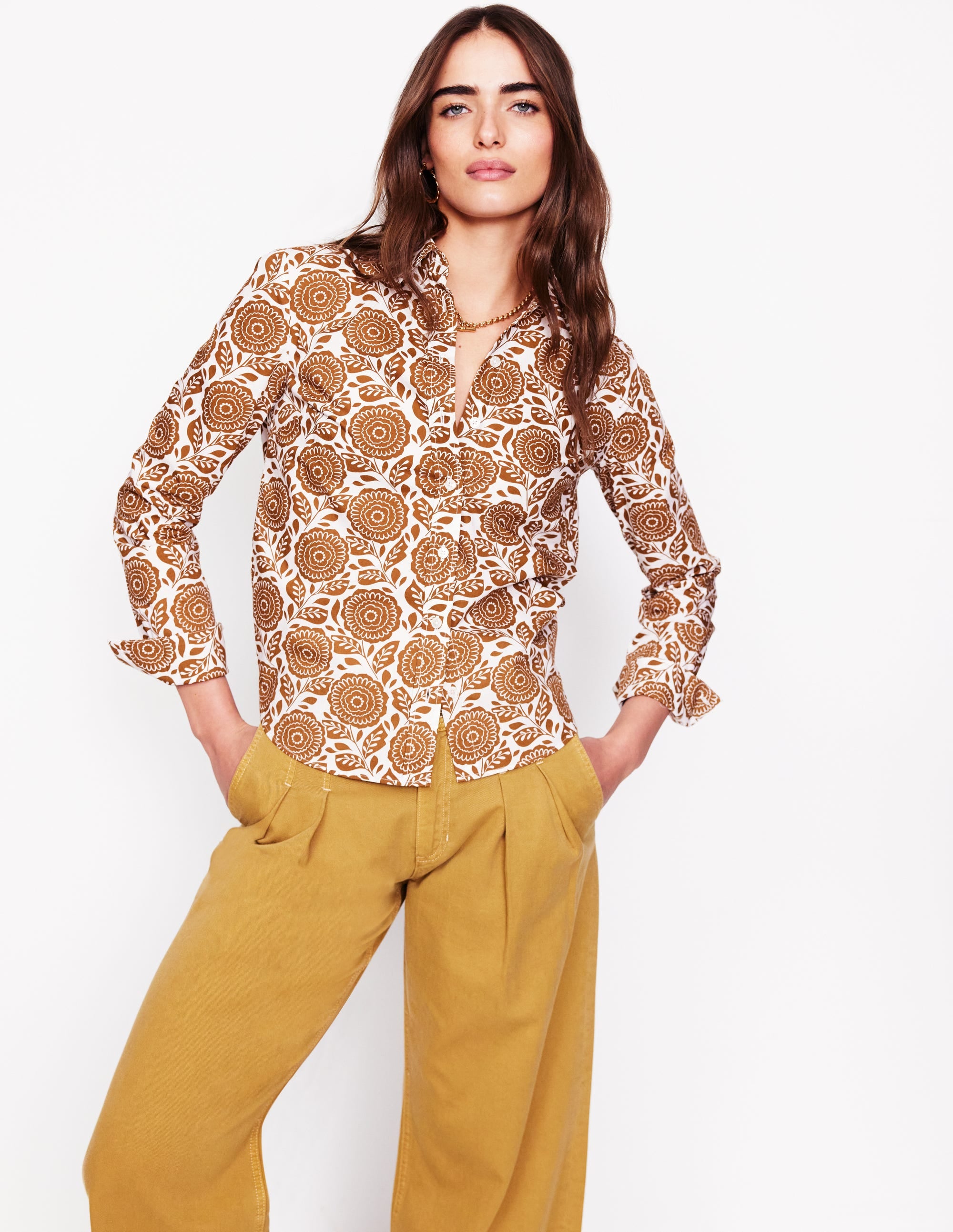  Sienna Cotton Shirt-Gingerbread, Dahlia Stamp、mySite、ashleygrahame