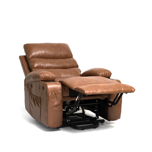 21"seat width,large size Electric Power Lift Recliner Chair Sofa for Elderly, 8 point vibration Massage and lumber heat, Remote Control, Side Pockets and Cup Holders, cozy fabric, overstuffed arm pu、、casual