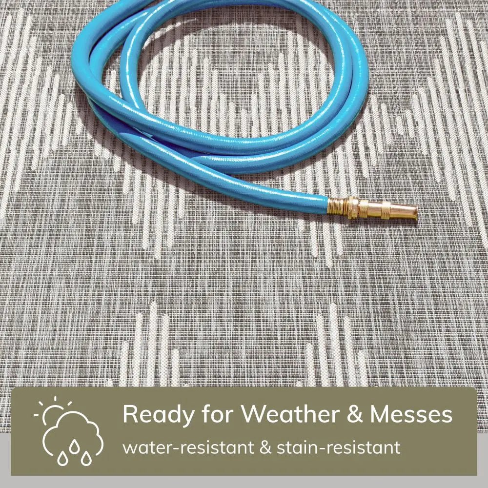 Kai Modern Chevron Pattern Grey 5'3 x 7'3 Flat-Weave Indoor/Outdoor Rug、mySite、gigharbornorthrealestate