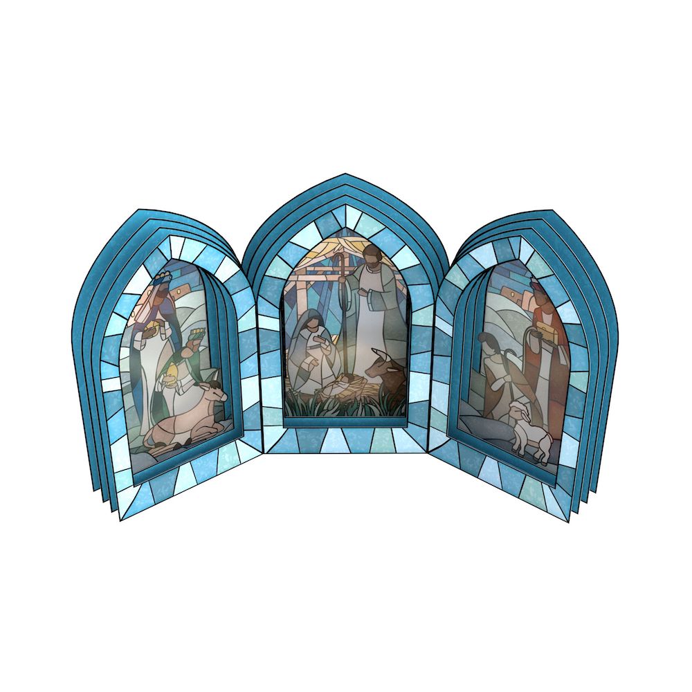Stained Glass Nativity Windows Giant Pop-Up Gift、mySite、solidvoid