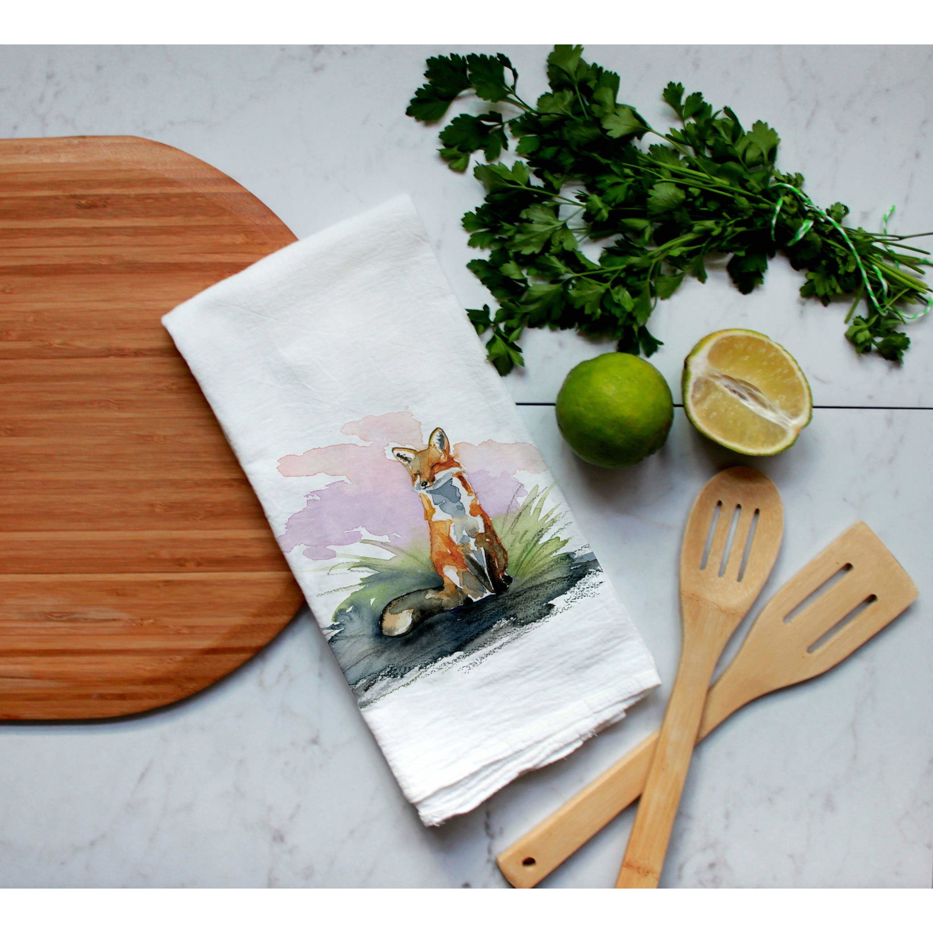 Closeout Farm Animal Watercolor Flour Sack Tea Towels-Rabbits, cows, horse, chicken、mySite、g9winljtr