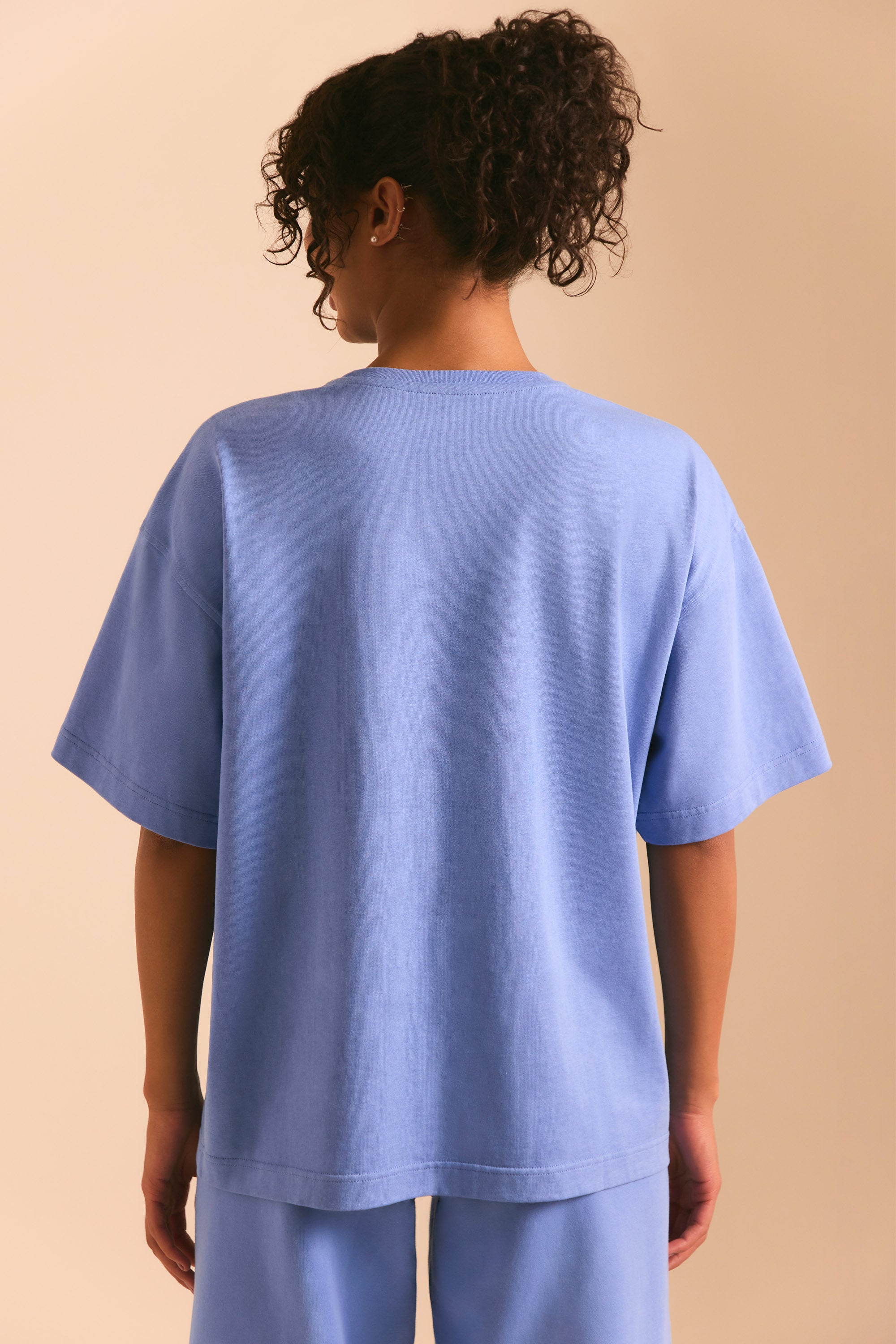 Oversized Short Sleeve T-Shirt in Cerulean Blue、mySite、solidvoid