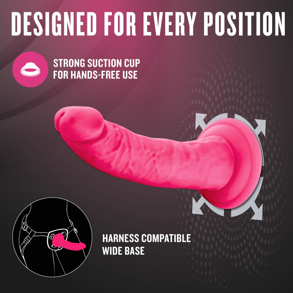 Neo Elite By Blush® | Neon Pink: 5.5-Inch Long Dildo - Made with Purio™ Silicone & SensaFeel® Dual Density Realistic Technology、mySite、bottomscart