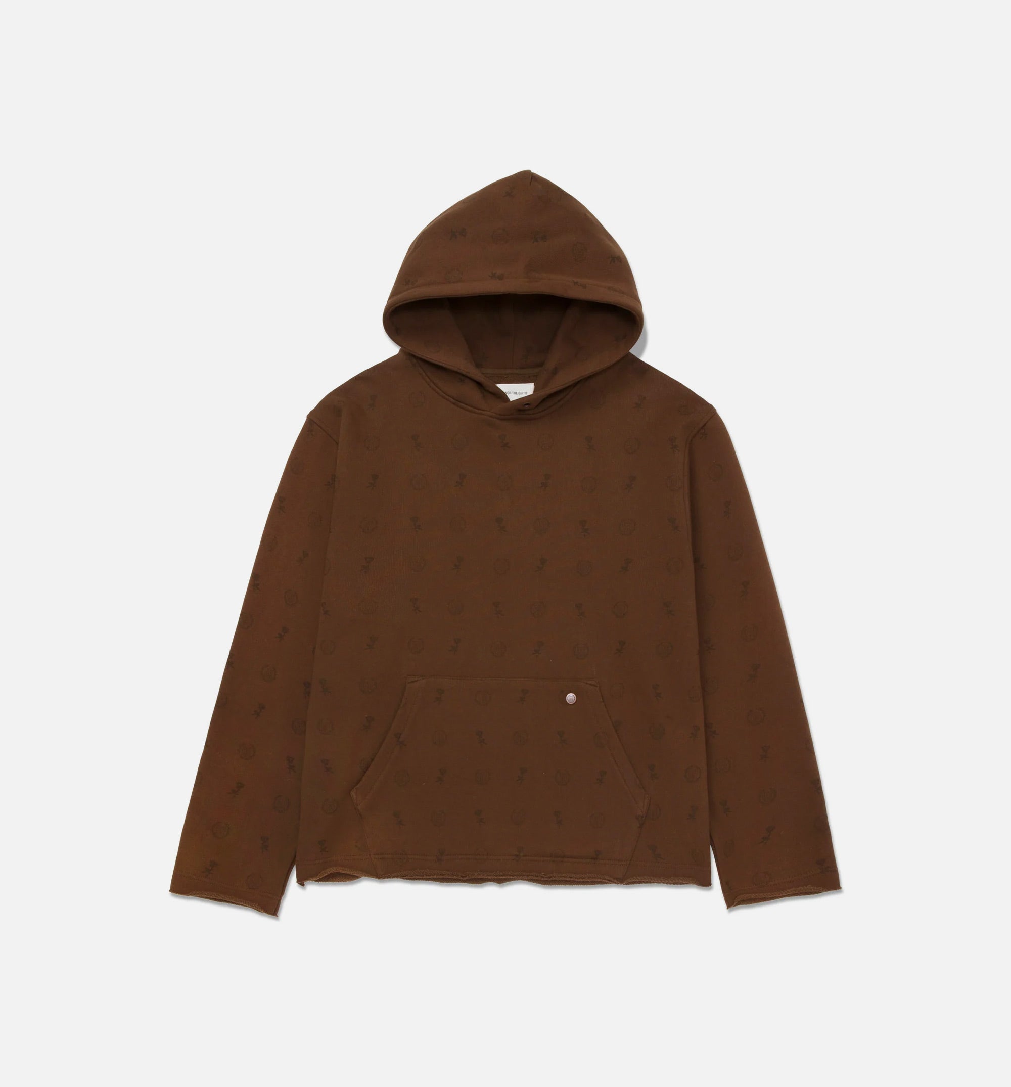 HTG Raw Edge Pullover Mens Hoodie - Brown、mySite、dreamappss