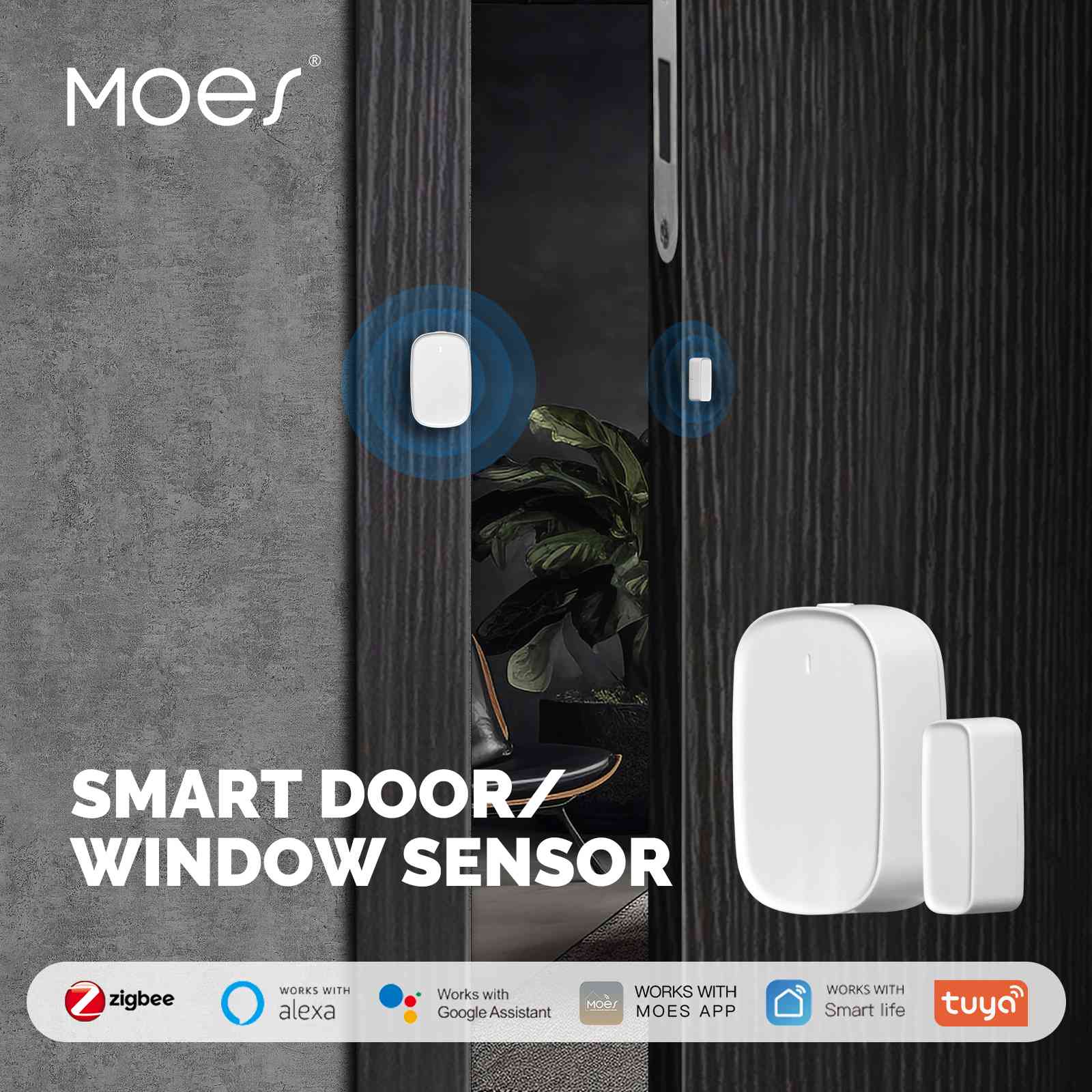 Tuya ZigBee Window Door Alarm Sensor, Smart Home Security Contact Detector、mySite、fannypackpong