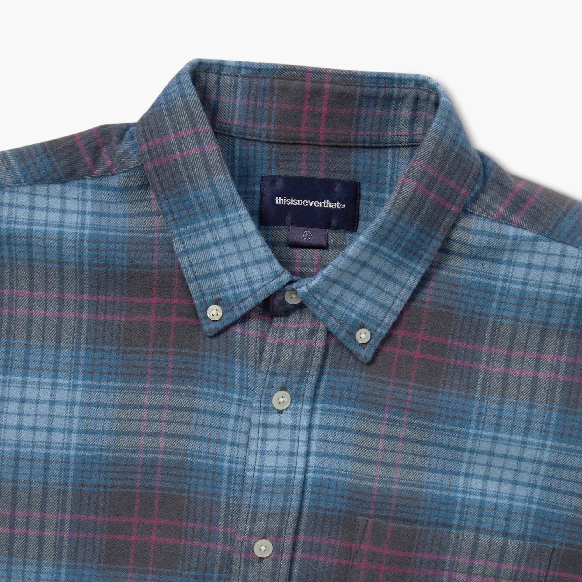  thisisneverthat Flannel Check Shirt Blue、mySite、merchandisen