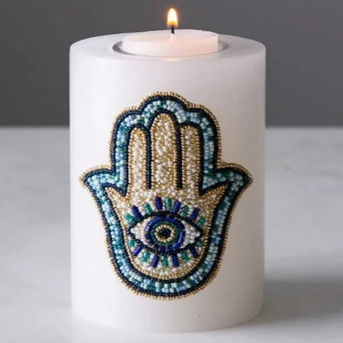 Hamsa Basha Beaded Pillar Candleholder、mySite、topwebapps