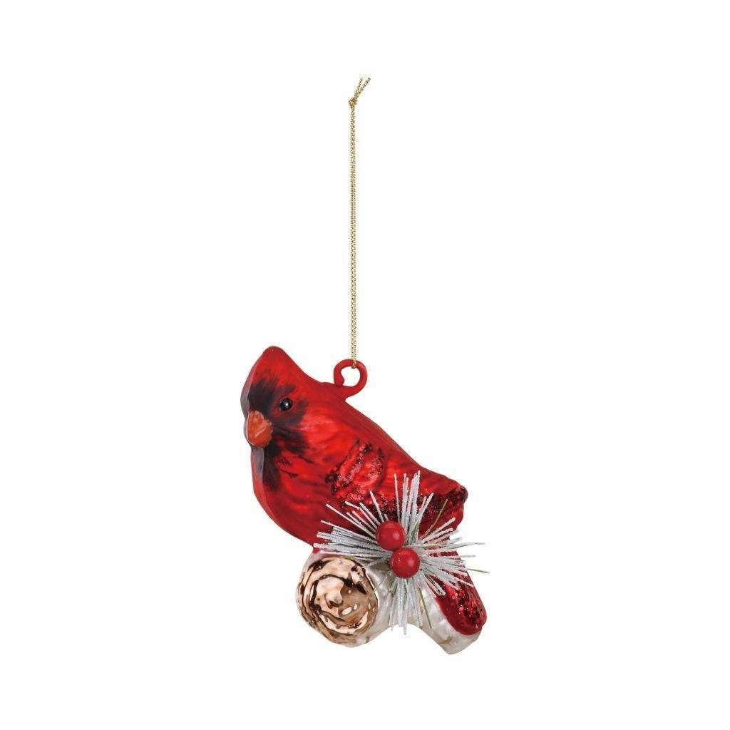 Glass Cardinal Ornament on Branch-Beautiful!、mySite、g9winljtr