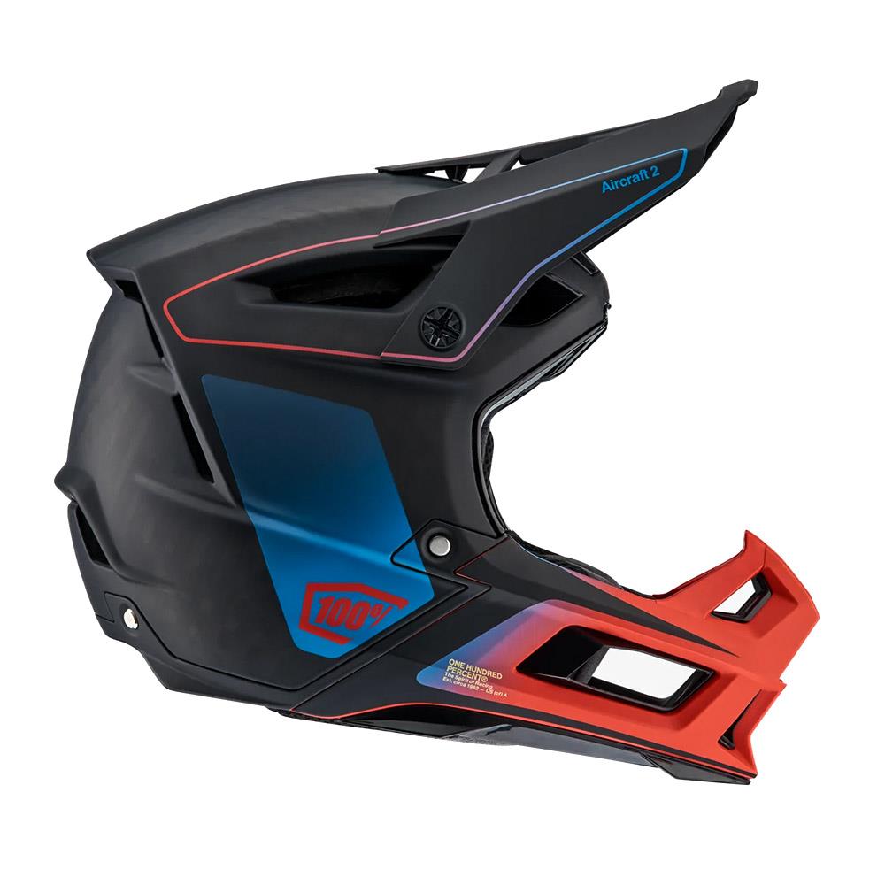  100% Aircraft 2 Race Helmet - Carbon Steel Blue/Neon Red、mySite、merchandisen