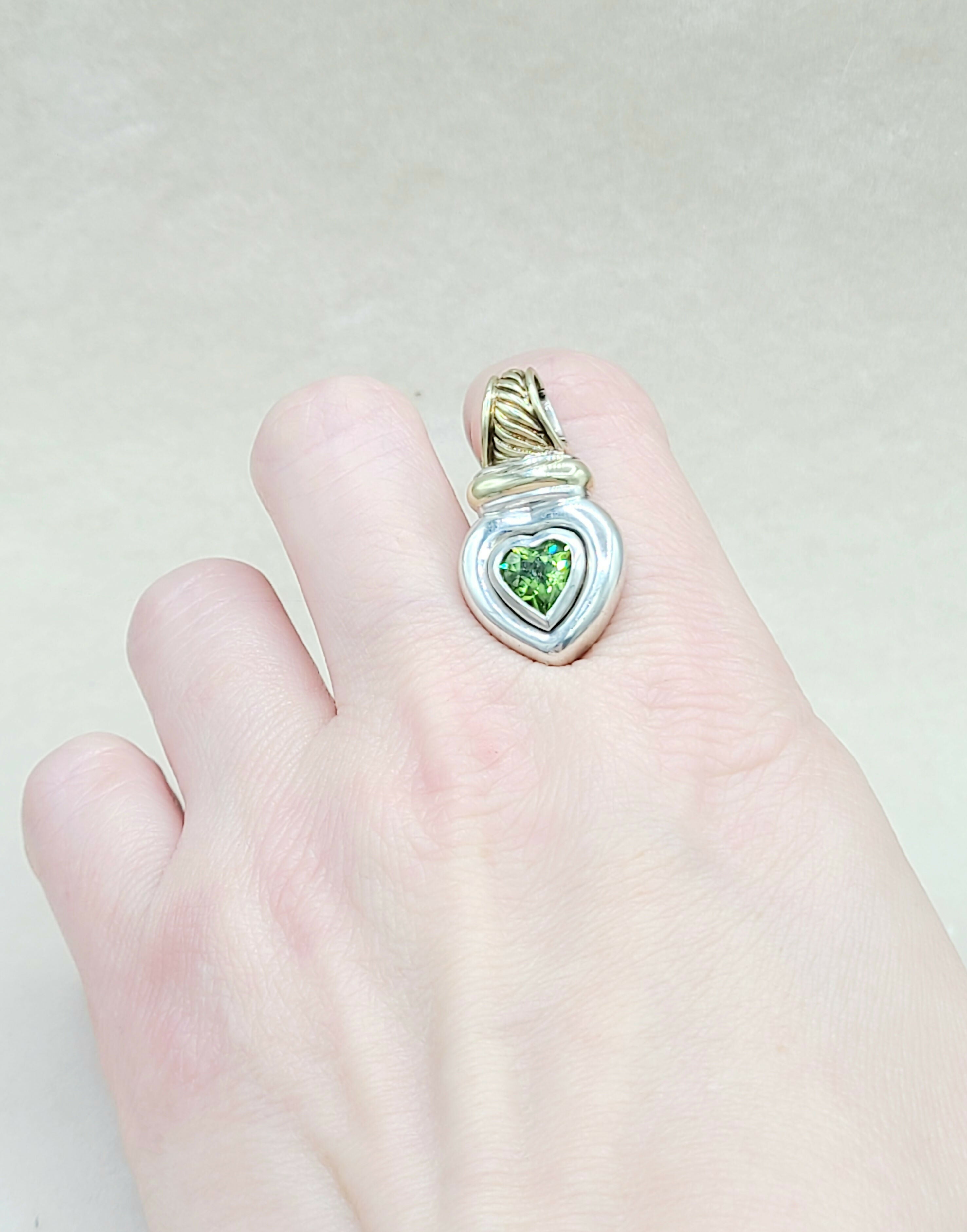 David Yurman Heart Pendant Enhancer Peridot & Gold、mySite、hinf8tx79