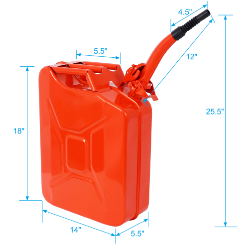 20 Liter (5 Gallon) Jerry Fuel Can with Flexible Spout, Portable Jerry Cans Fuel Tank Steel Fuel Can, Fuels Gasoline Cars, Trucks, Equipment,RED 4pcs/set、、eastwooduniform