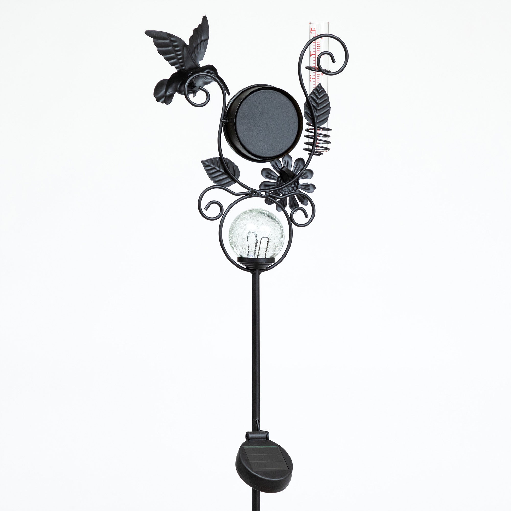 Harmony Rain Gauge Solar Thermometer Garden Stake、mySite、camillekostekn