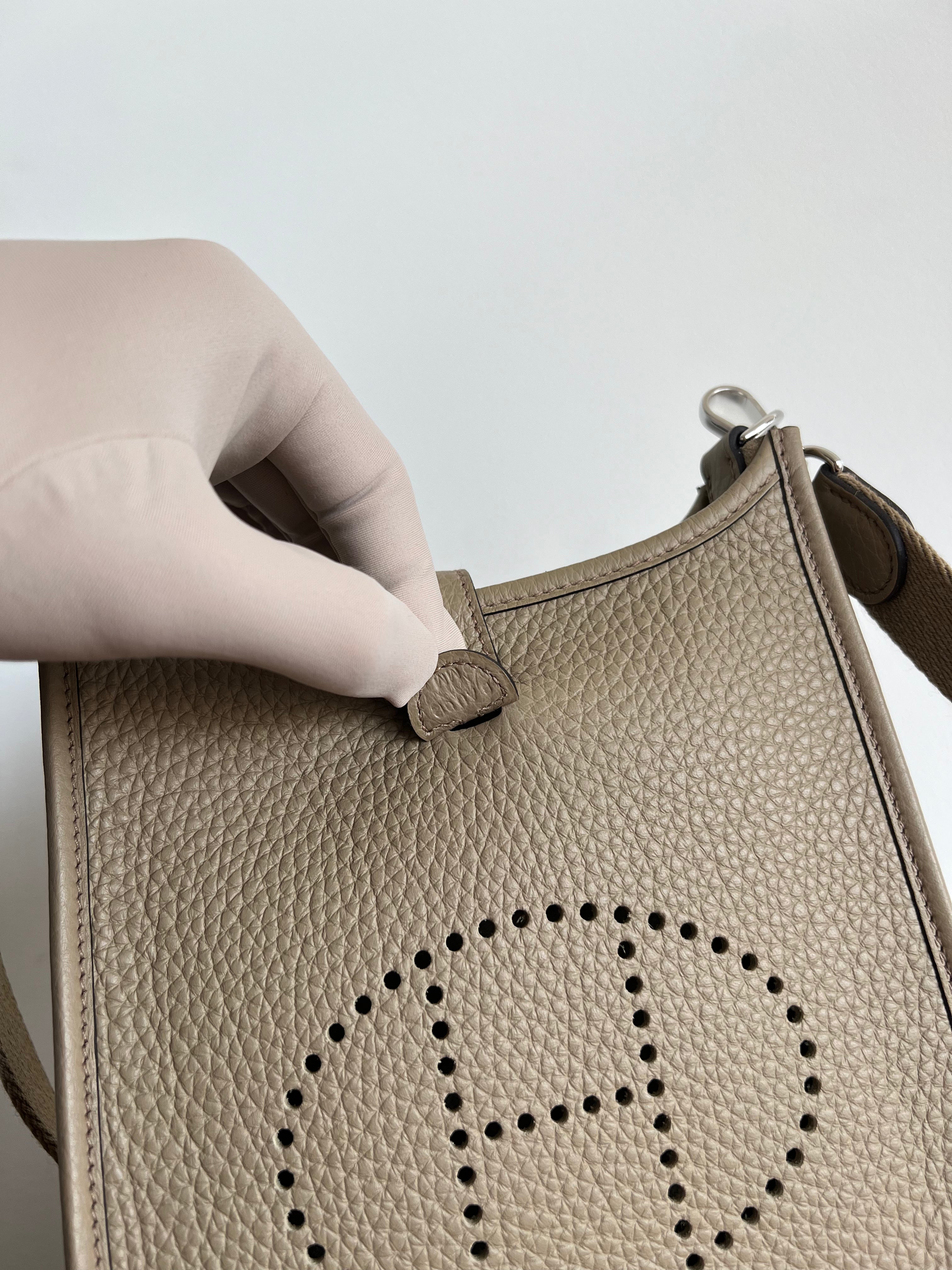 Hermès Mini Evelyne 16 Beige Marfa Clemence PHW、mySite、garminoutage.com