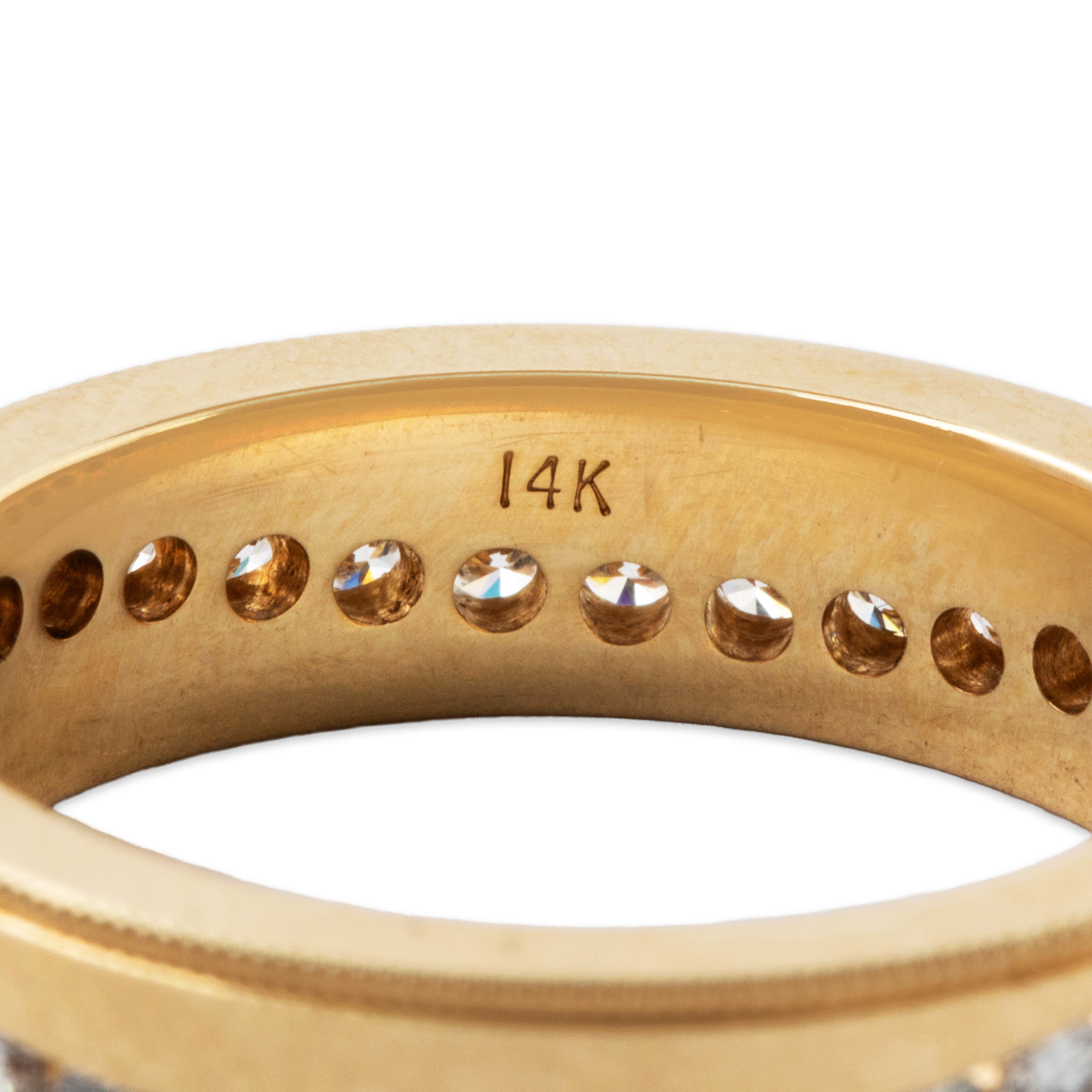 Vintage 14k Yellow Gold .9cttw Diamond Wave of Lights Band Ring 6.25、mySite、hinf8tx79