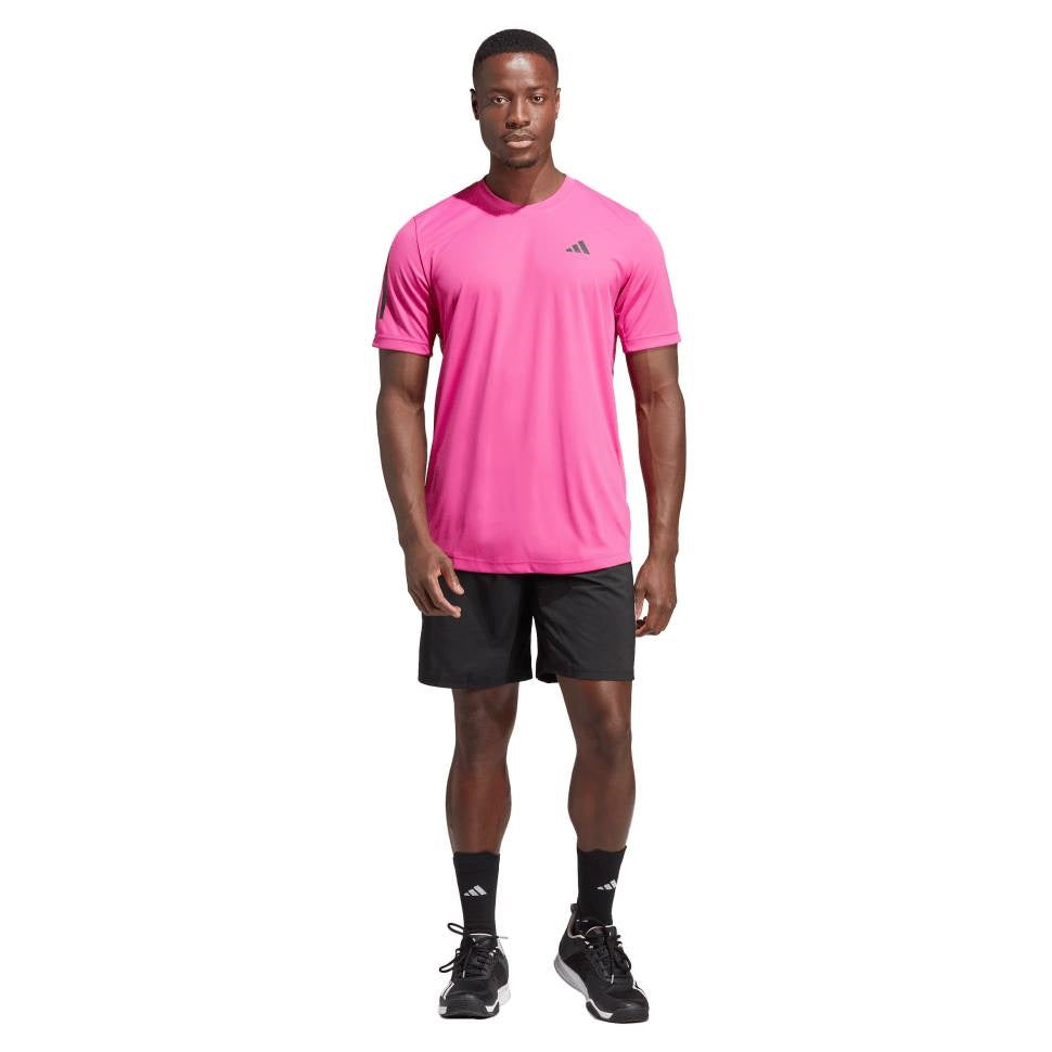 adidas Men's 3 Stripe Club Short 7-Inch (Black)