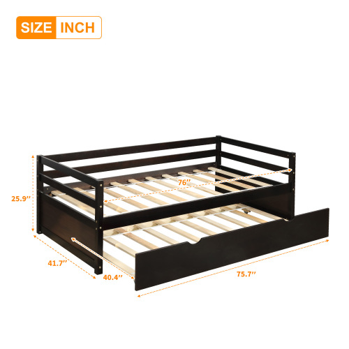 Daybed with Trundle Frame Set, Twin Size, Espresso(New SKU:WF283064AAP)、、casual
