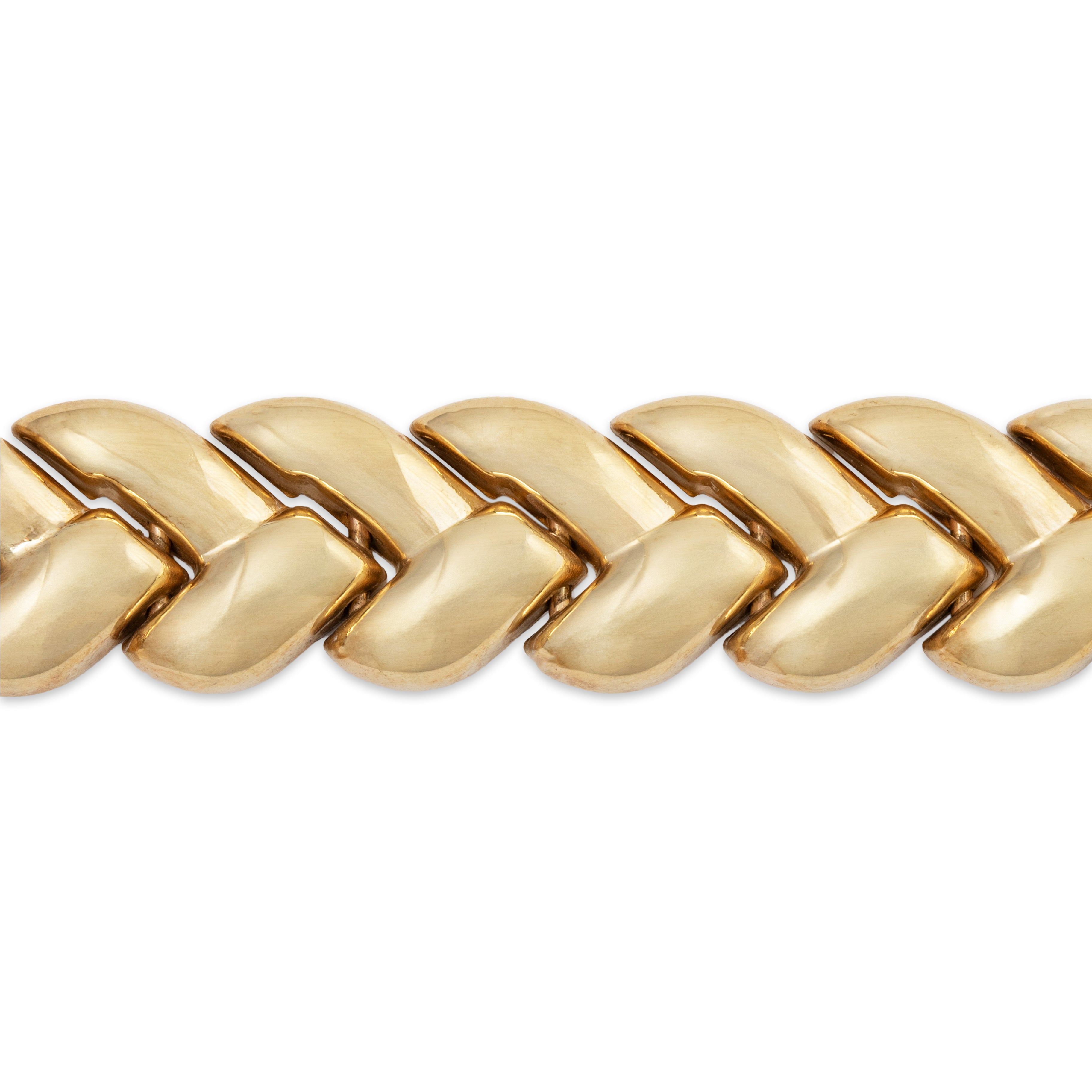 Vintage 14k Yellow Gold Chevron Link Bracelet 7、mySite、hinf8tx79