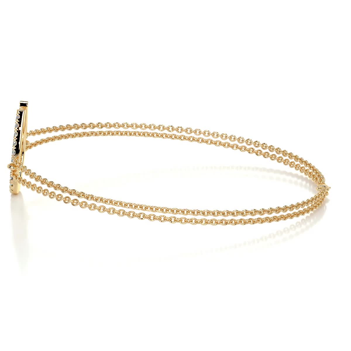 Horseshoe Lab Grown Diamonds Bracelet (0.20 Carat) -18K Yellow Gold、mySite、hinf8tx79