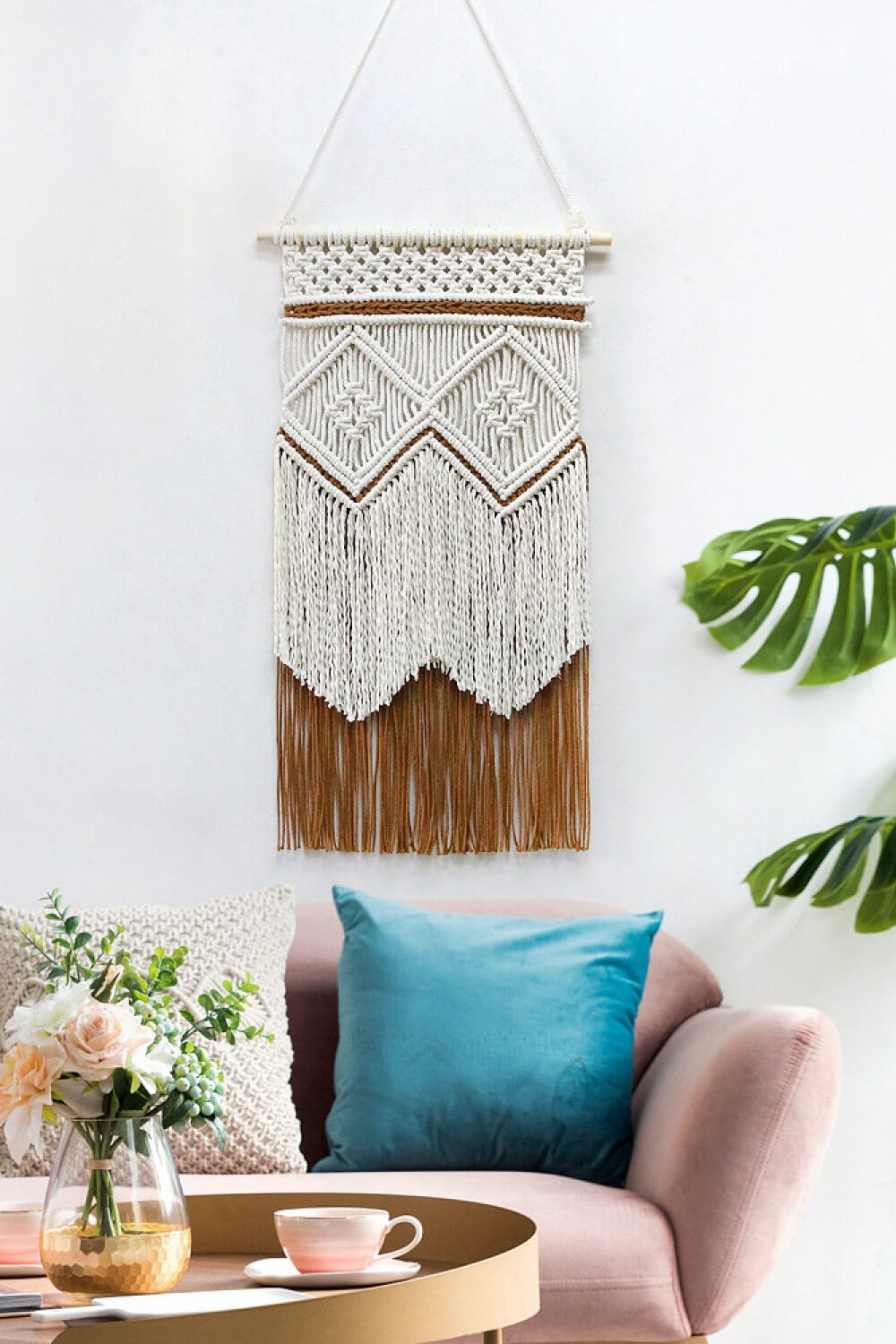 Two-Tone Handmade Macrame Wall Hanging、mySite、g9winljtr