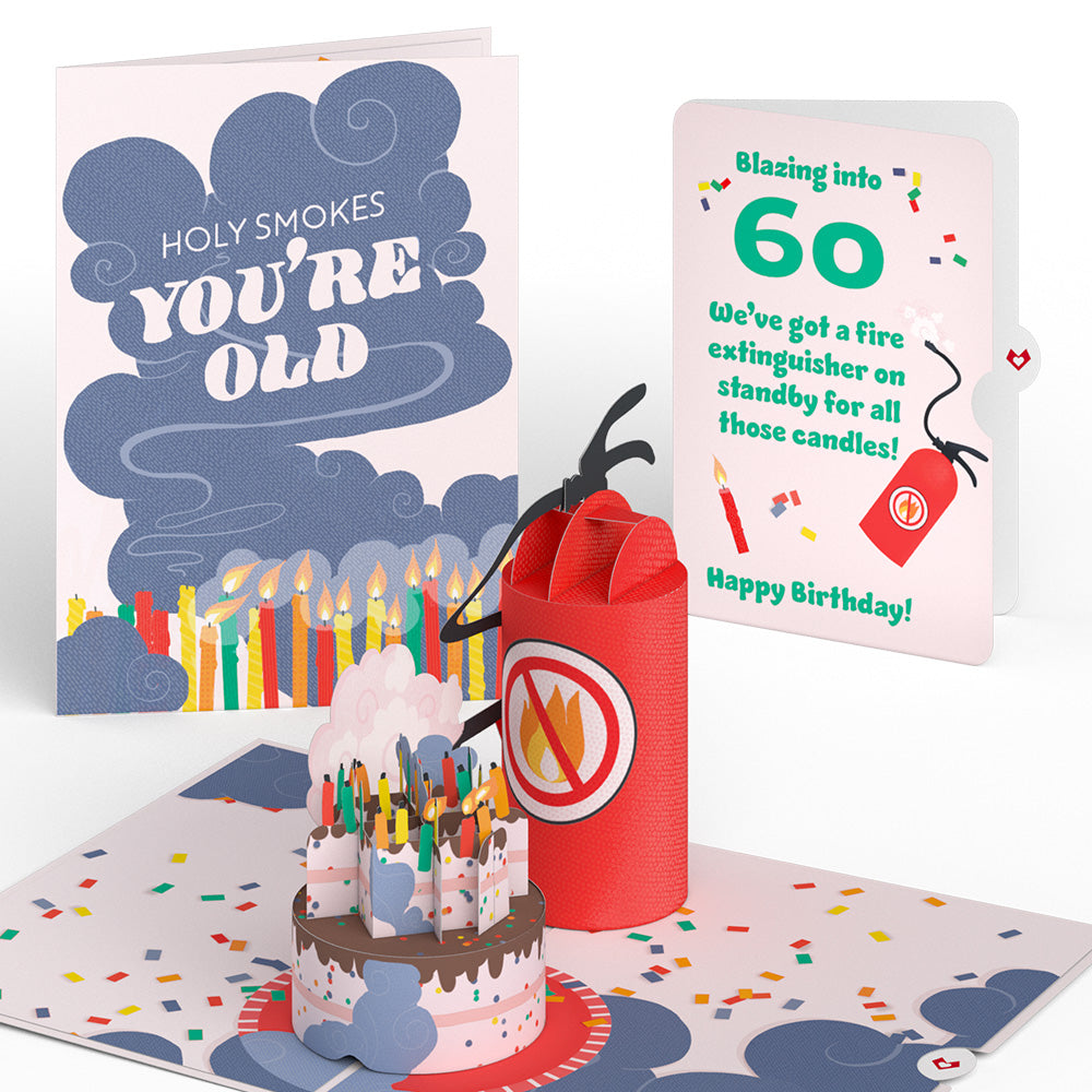 Holy Smokes You're Old 60th Birthday Pop-Up Card and Sentiment Set、mySite、solidvoid