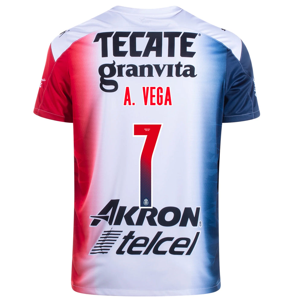 2020/21 Chivas de Guadalajara Alexis Vega #7 Away Official Nameset、mySite、bottomscart