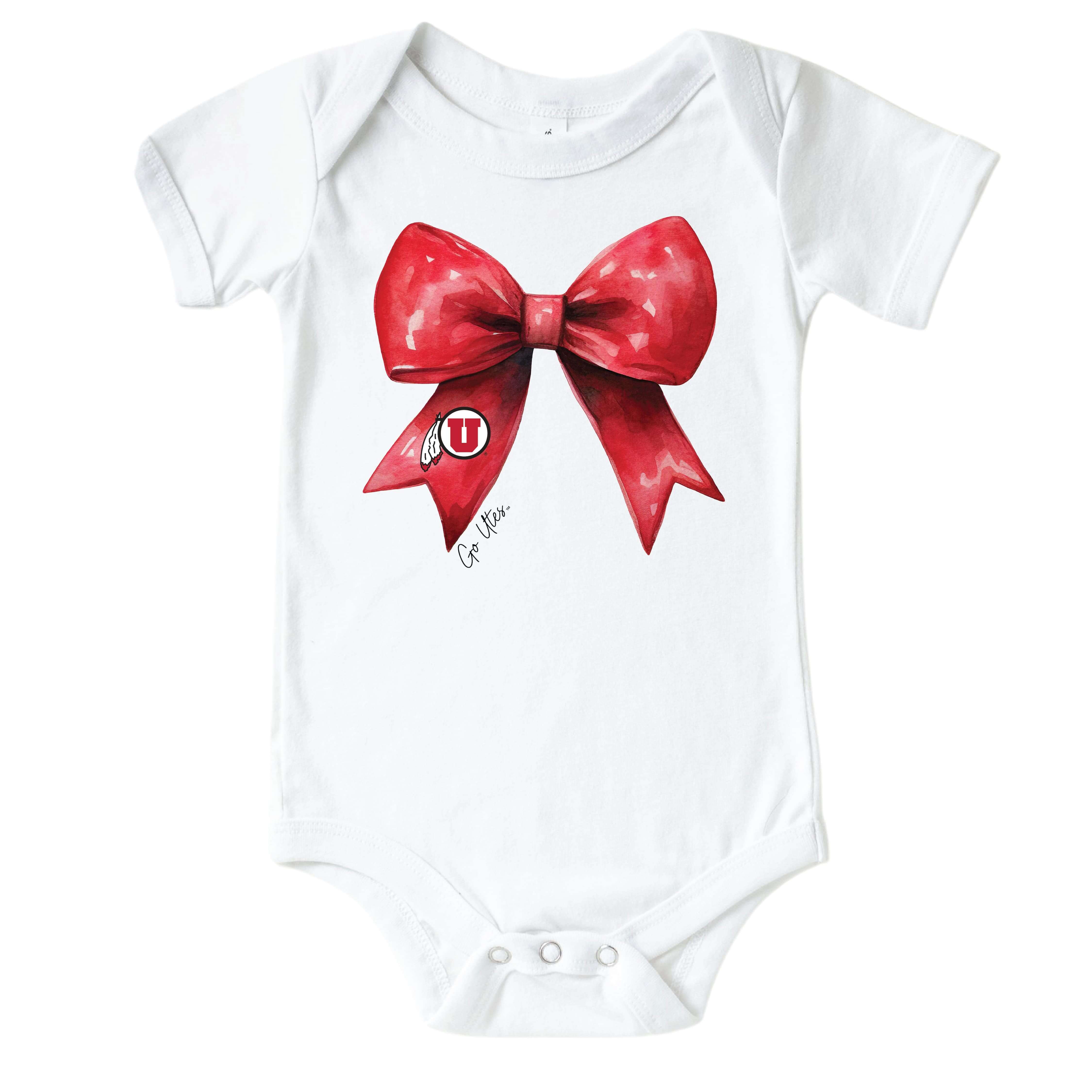  University of Utah | Footballs & Bows Graphic Bodysuit、mySite、layawaytickets