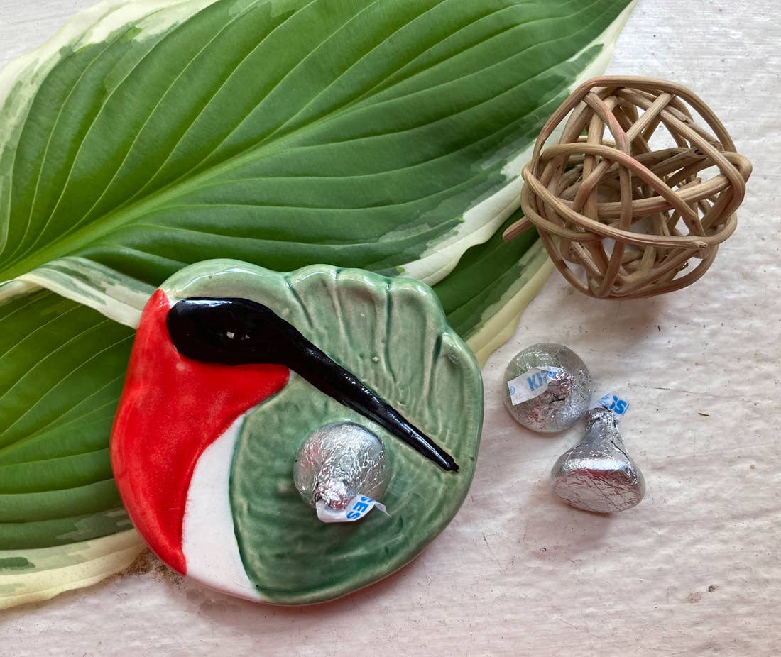 Hummingbird Trinket Dish, Spoonrest or Tea Bag Holder-Handmade in the USA、mySite、g9winljtr