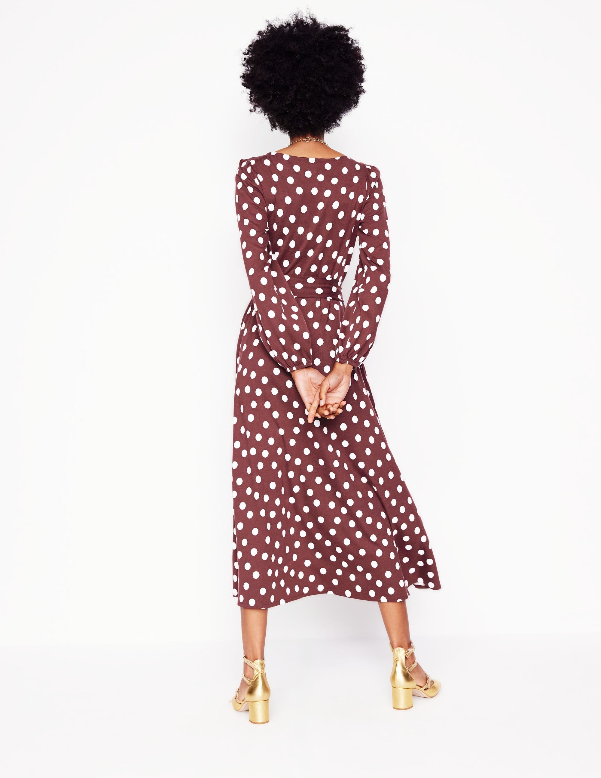  Leandra Jersey Midi Dress-Chestnut, Abstract Dot、mySite、ashleygrahame