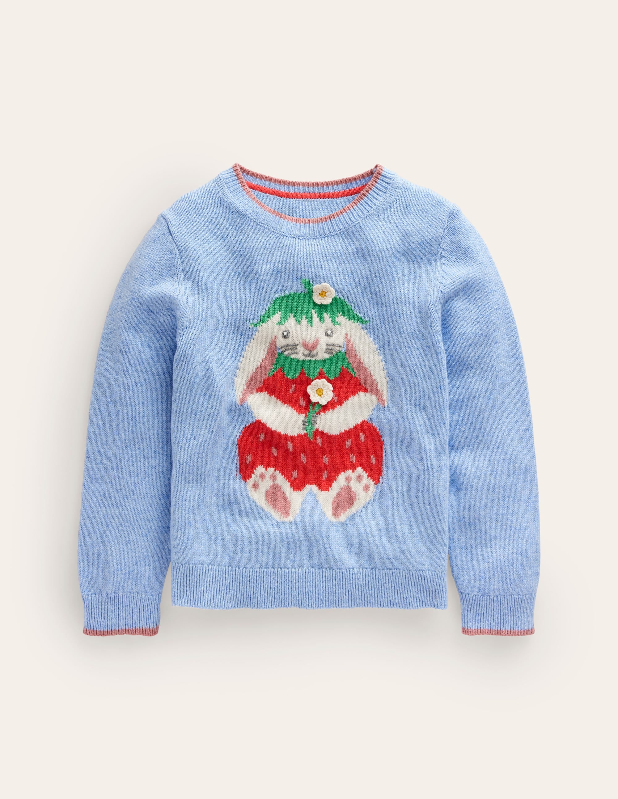  Novelty Logo Jumper-Pebble Blue Strawberry、mySite、ashleygrahame
