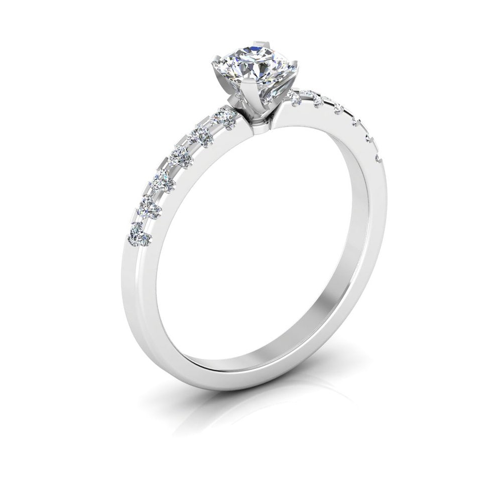 Petite Round Brilliant Moissanite Engagement Ring、mySite、hinf8tx79
