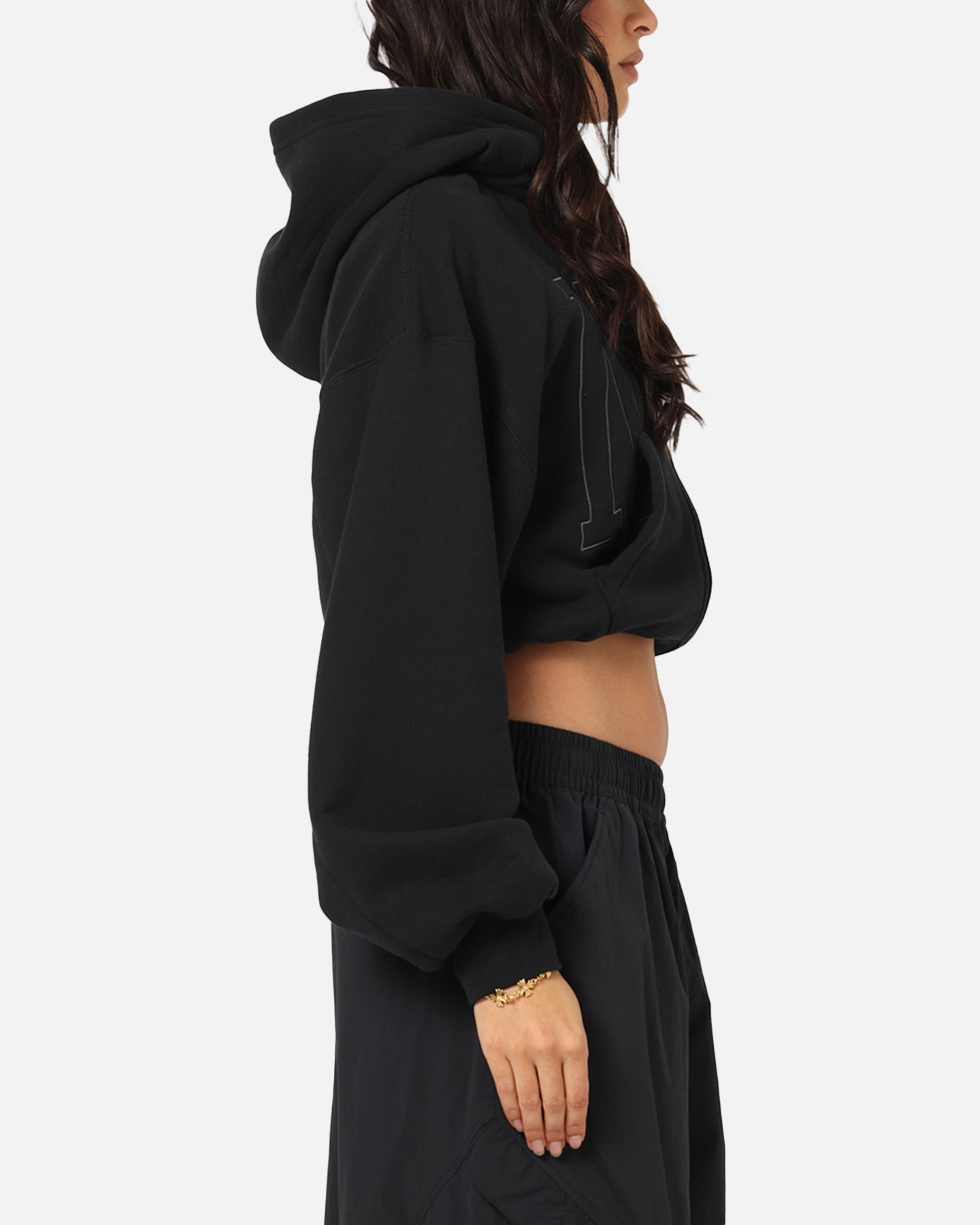 Nike Women's Sportswear Full-Zip Cropped French Terry Hoodie Black、mySite、zt4zffjzw