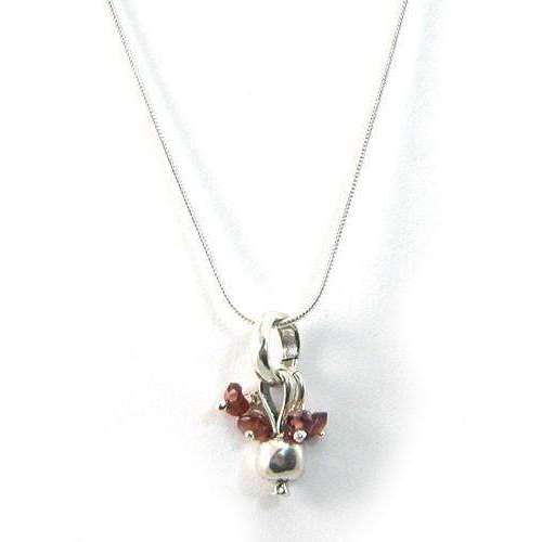 Michael Bromberg Sterling Silver and Garnet Pomegranate Necklace、mySite、topwebapps