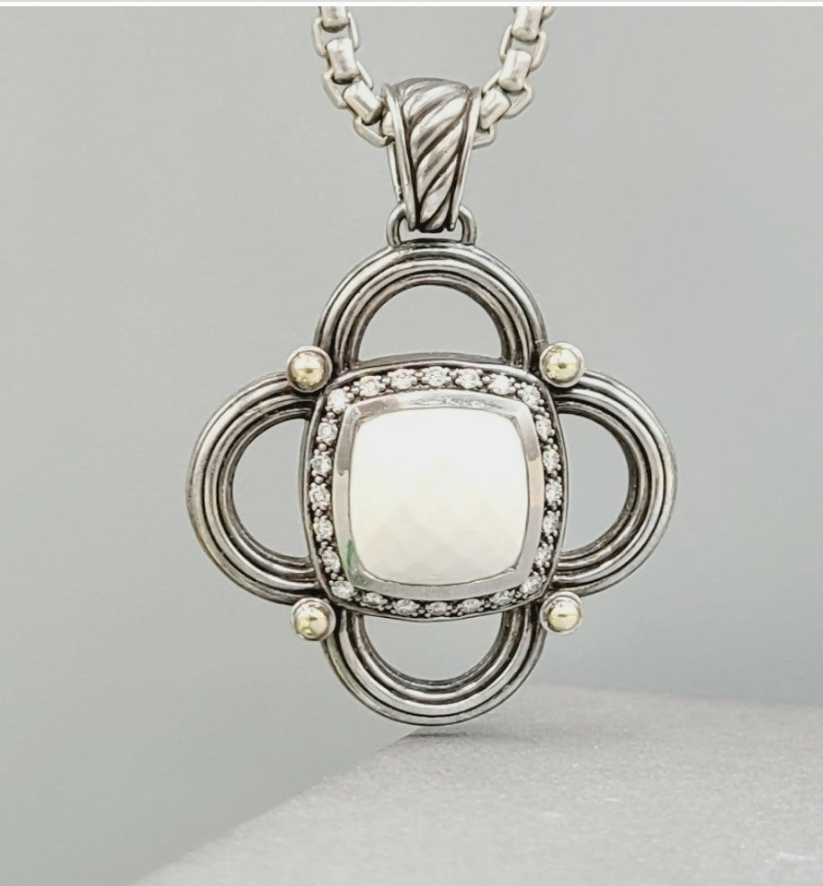 David Yurman Renaissance White Agate Diamond & Gold Pendant、mySite、hinf8tx79