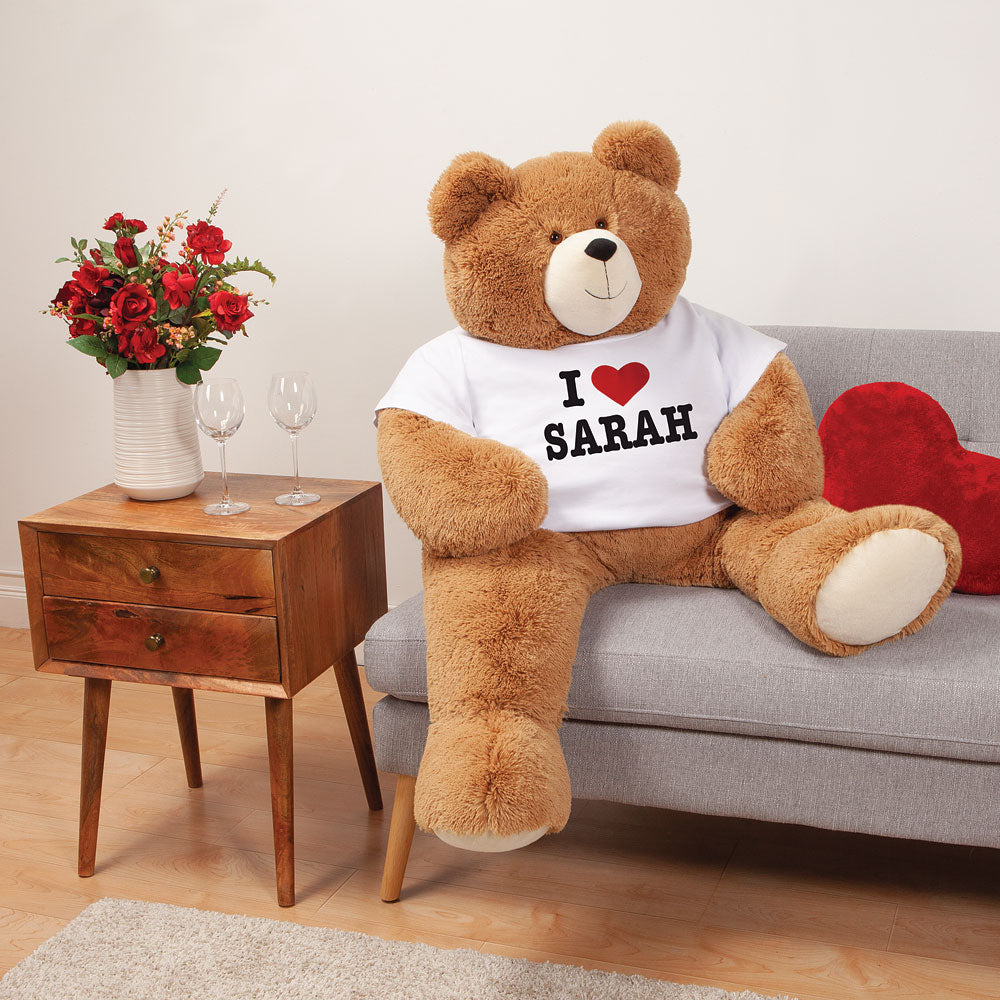 4 Ft. Big Hunka Love I HEART You T-Shirt Bear、mySite、g9winljtr