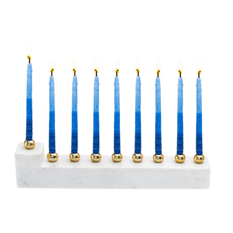 L-Shaped Marble Menorah With Brass Candleholders、mySite、topwebapps