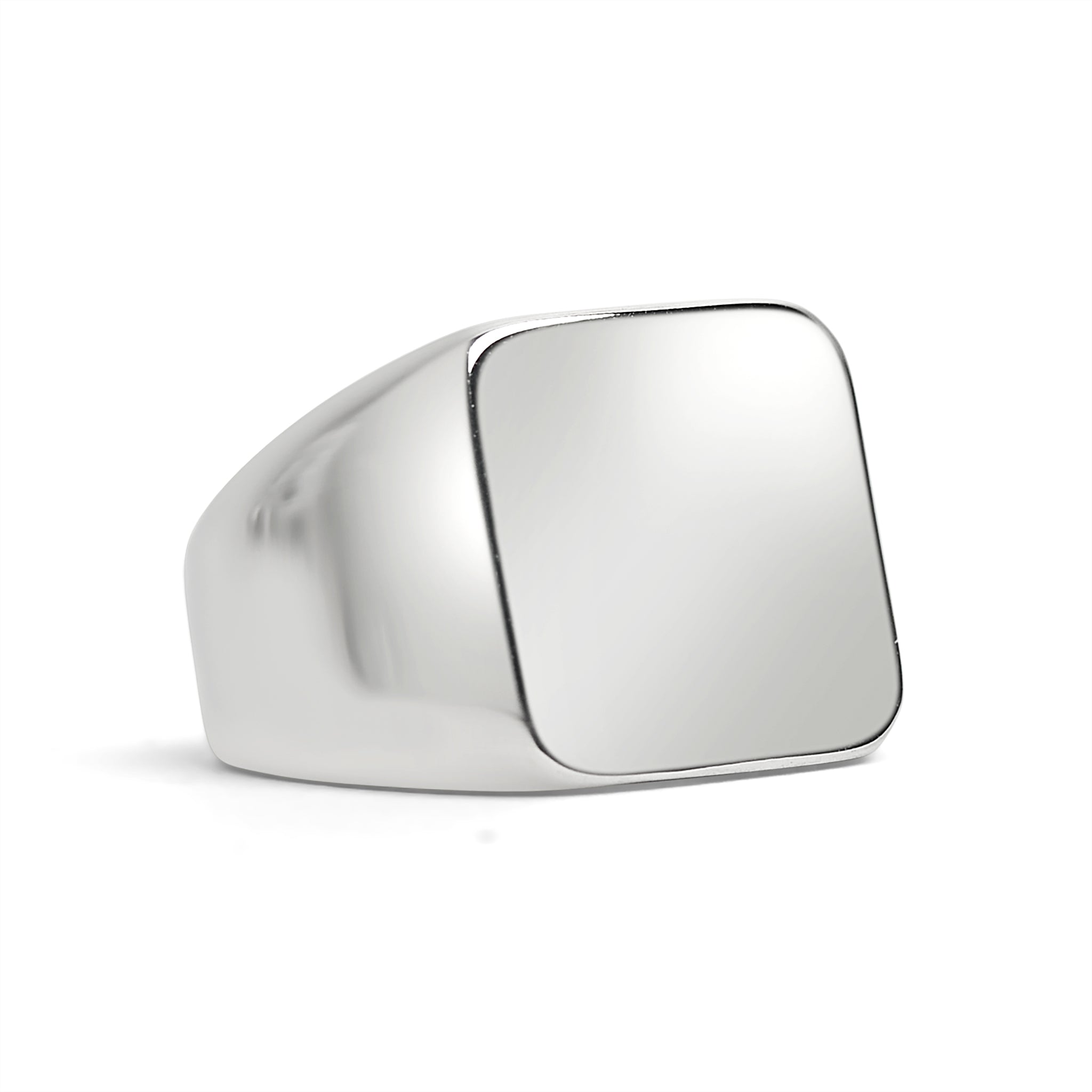 Stainless Steel Polished Blank Signet Ring / SCR3055、mySite、dreamappss