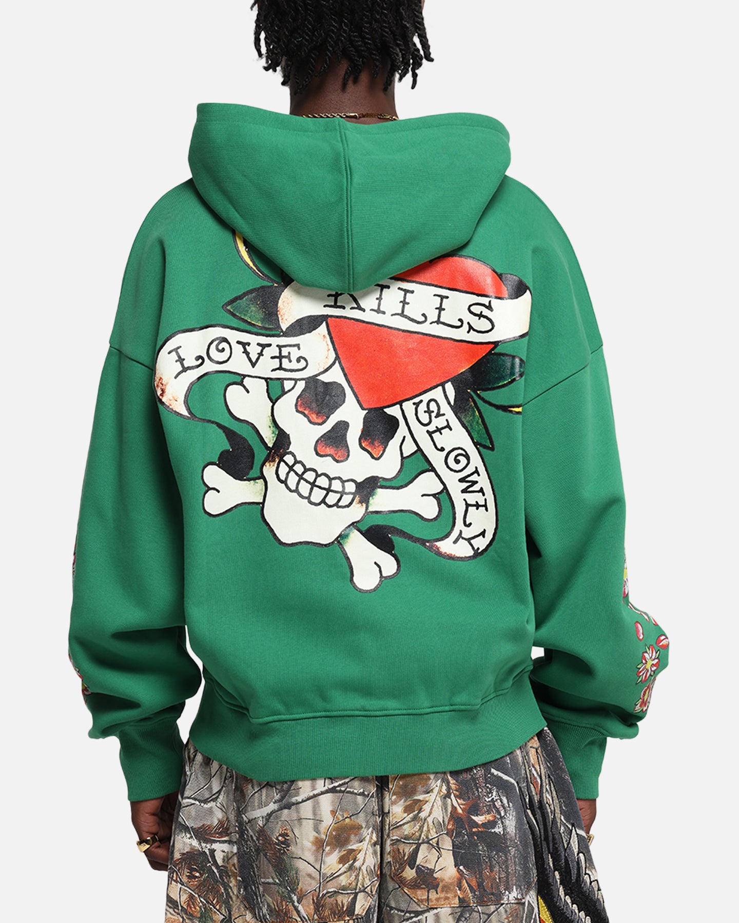 Ed Hardy Love Kills Slowly Zip Hoodie Green、mySite、zt4zffjzw
