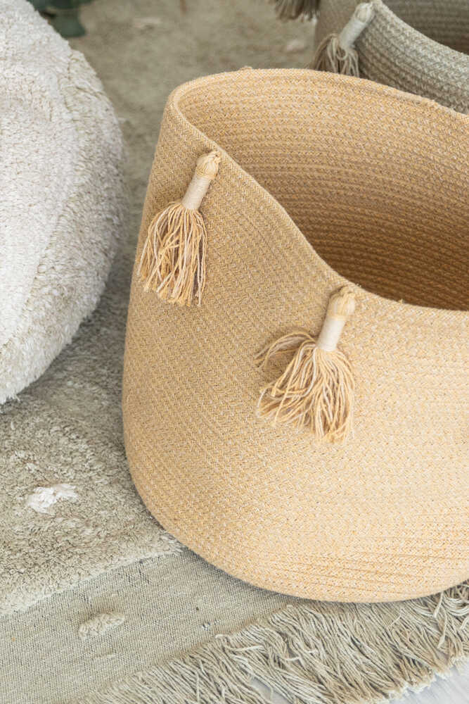 STORAGE BASKET FRINGES WOODY HONEY、mySite、gigharbornorthrealestate