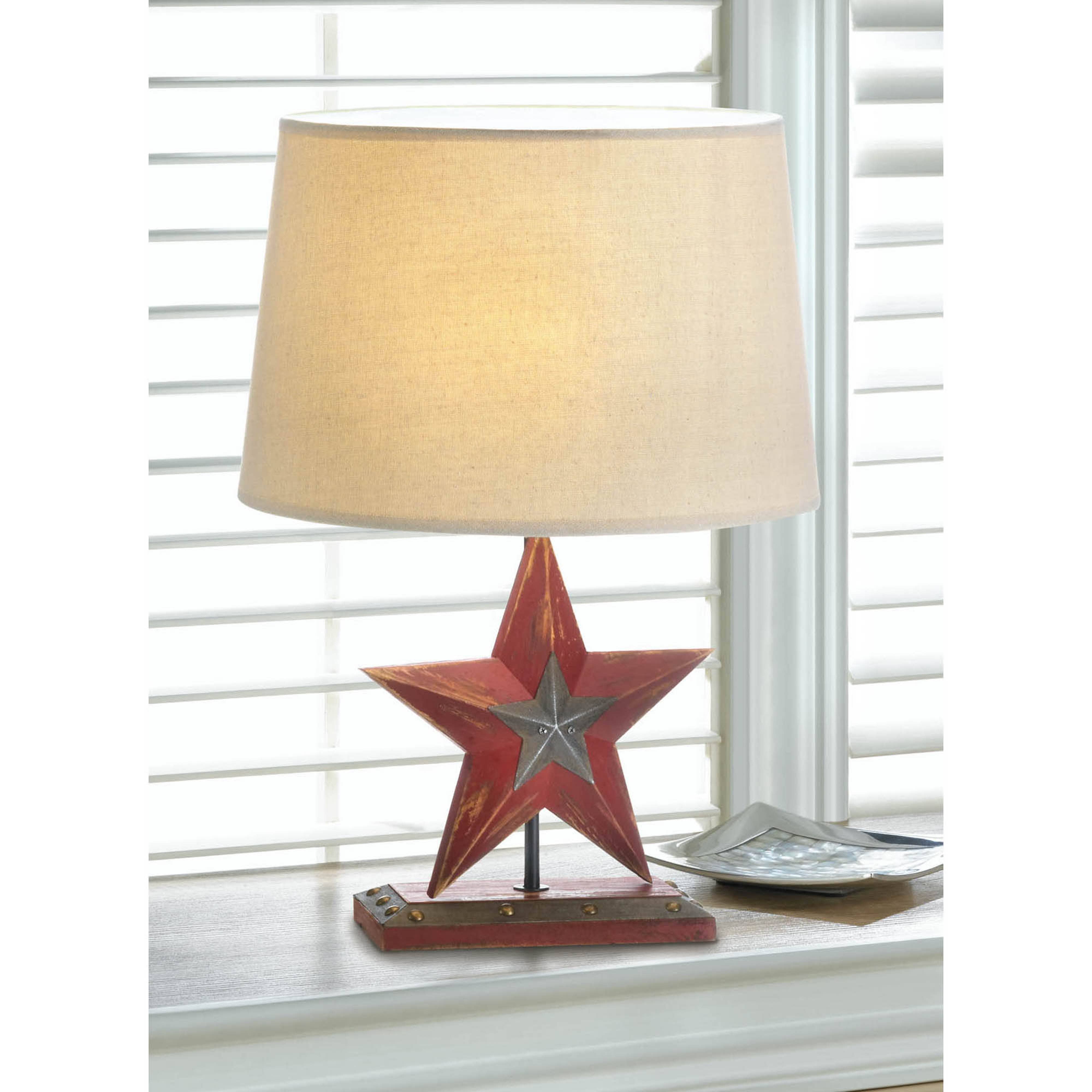 Farmhouse Red Star Table Lamp、mySite、g9winljtr