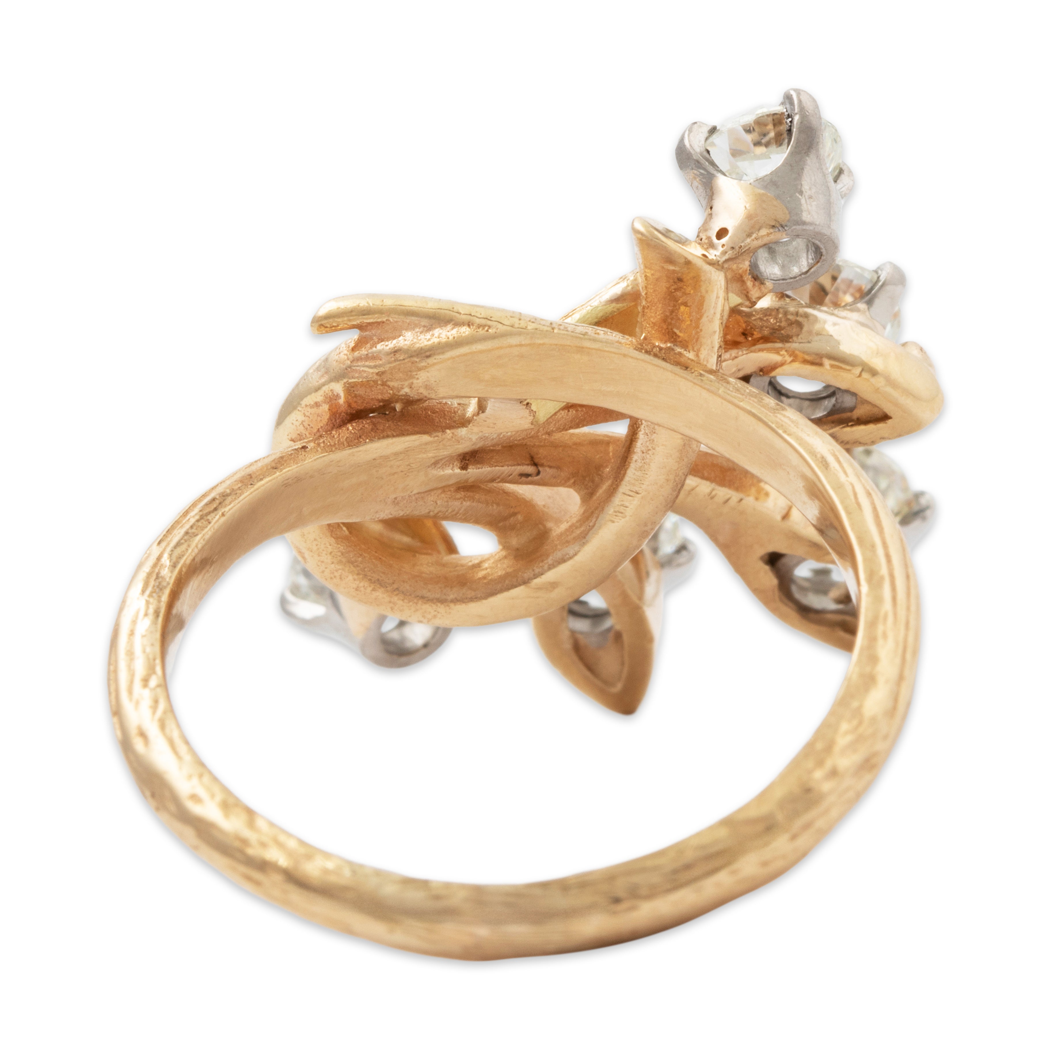 Vintage Spectacular Large 14k Yellow Gold 1.60cttw Old Mine Diamond Ring 6.75、mySite、hinf8tx79