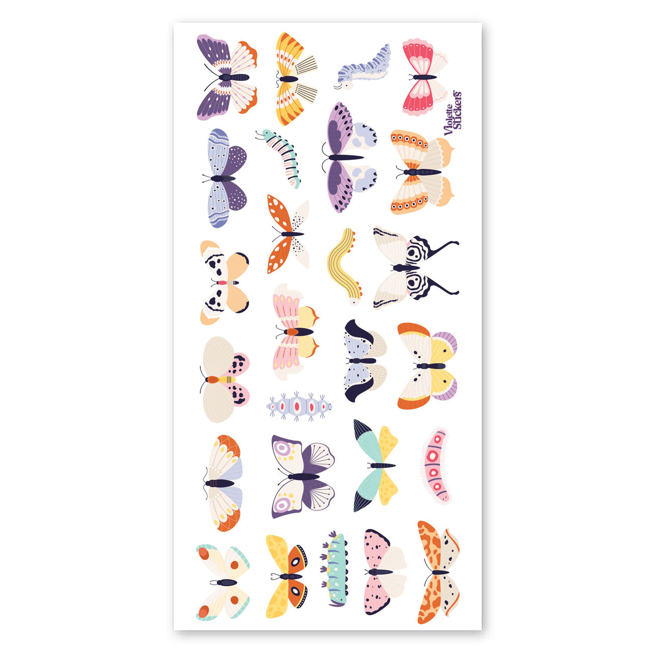  Crystal Caterpillar & Butterflies Stickers、mySite、ghnorth