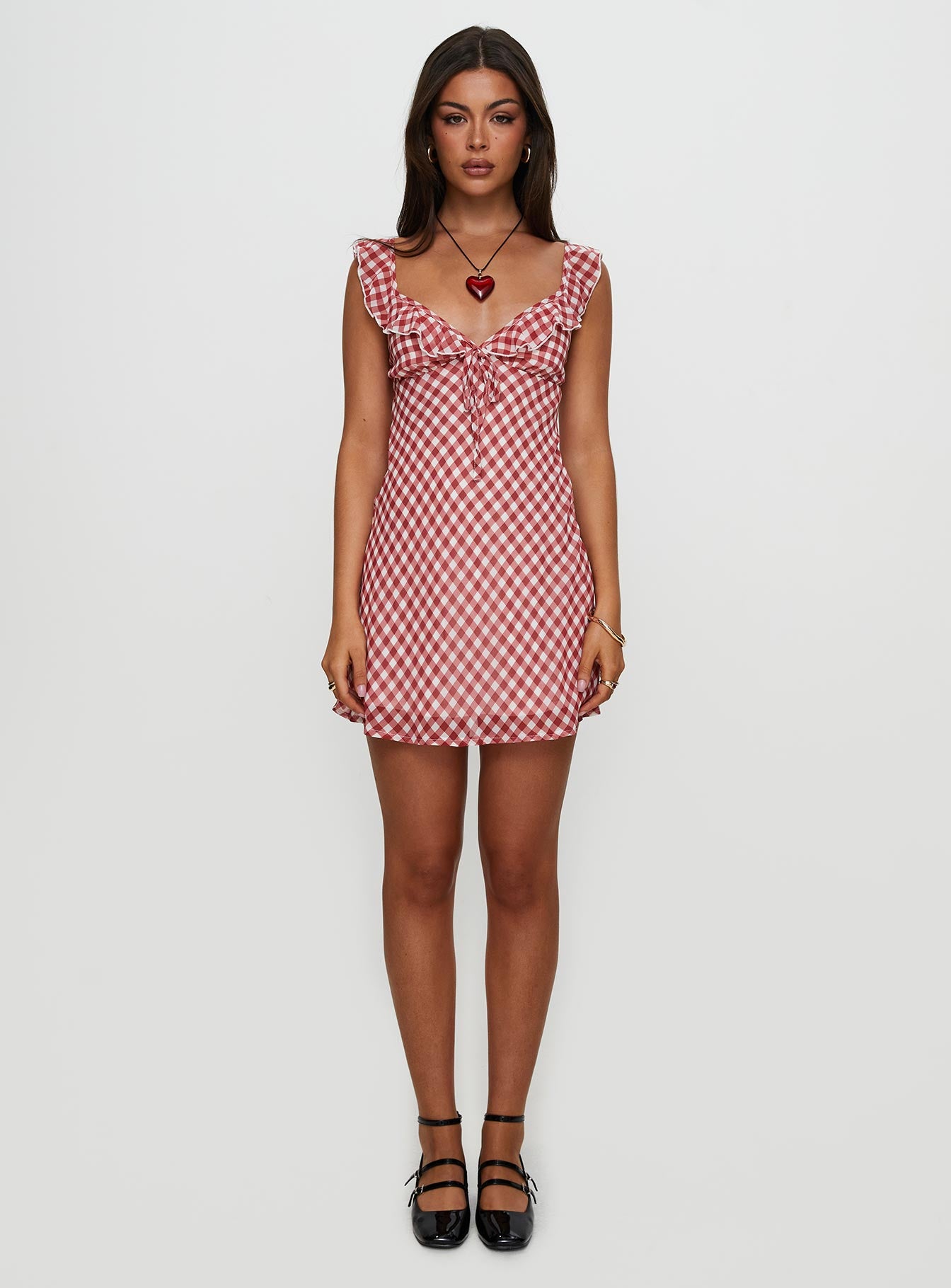 Marseilla Mini Dress Red Check、mySite、solidvoid