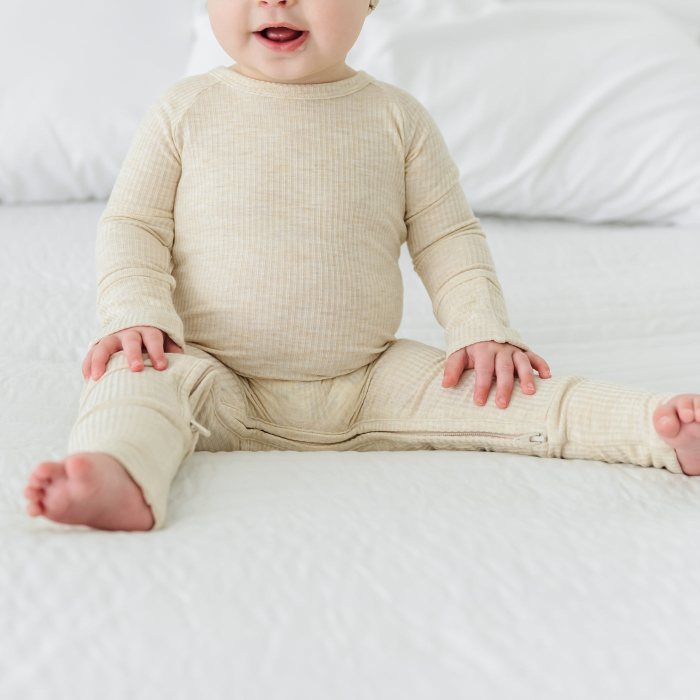 Heather Oatmeal Ribbed Crescent Zippy、mySite、g9winljtr