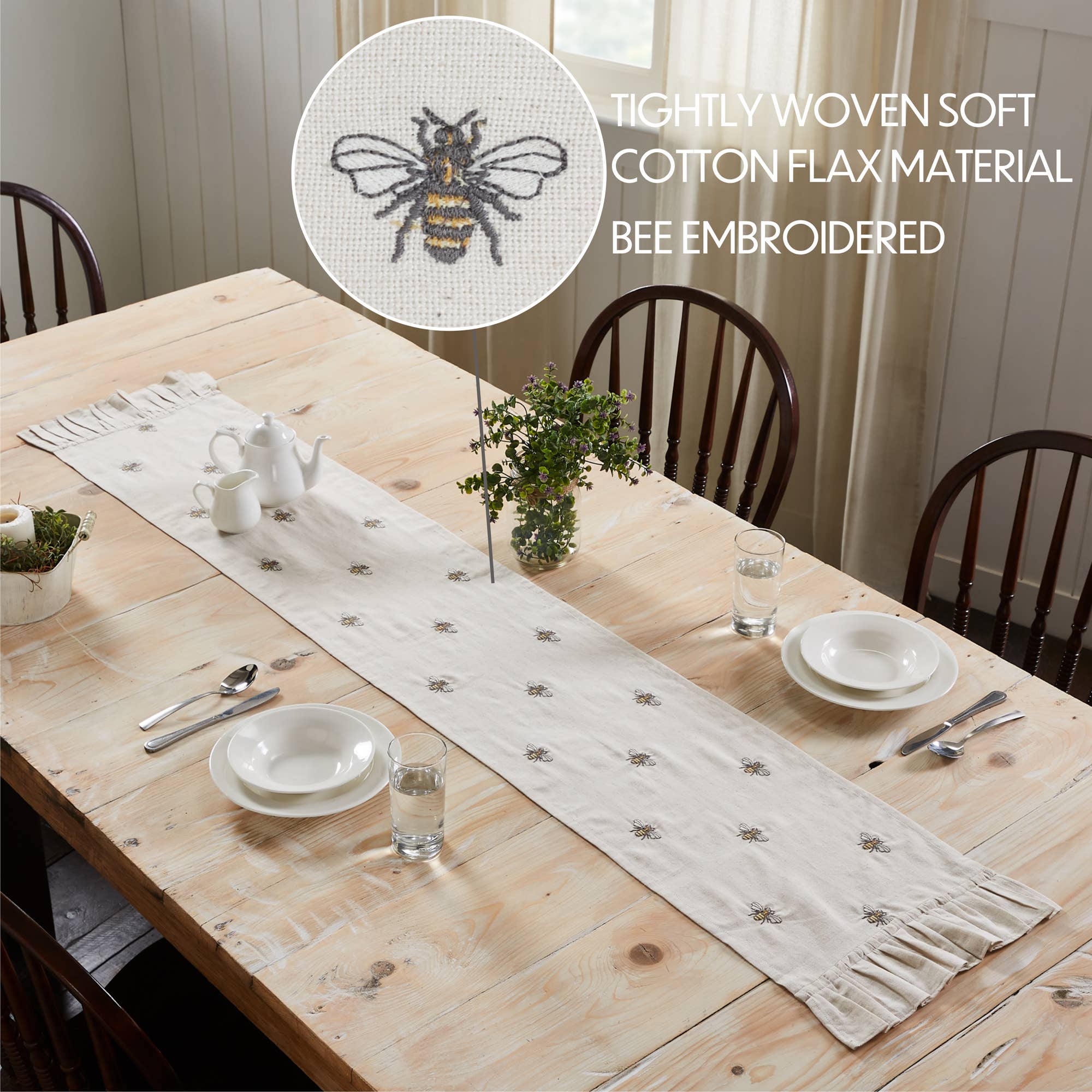 Embroidered Country Bee Table Runners & Placemats、mySite、g9winljtr