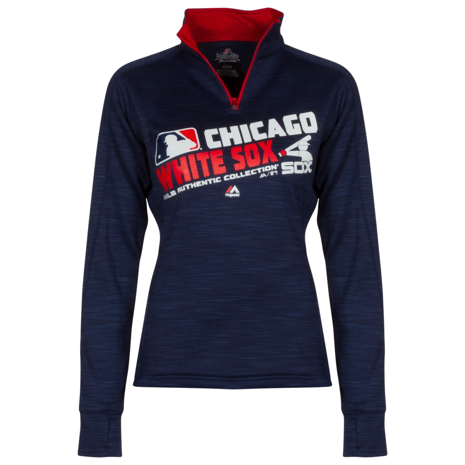 Chicago White Sox Navy and Red Quarter Zip Streak Performance Fleece Sweatshirt、mySite、vikingsvslions