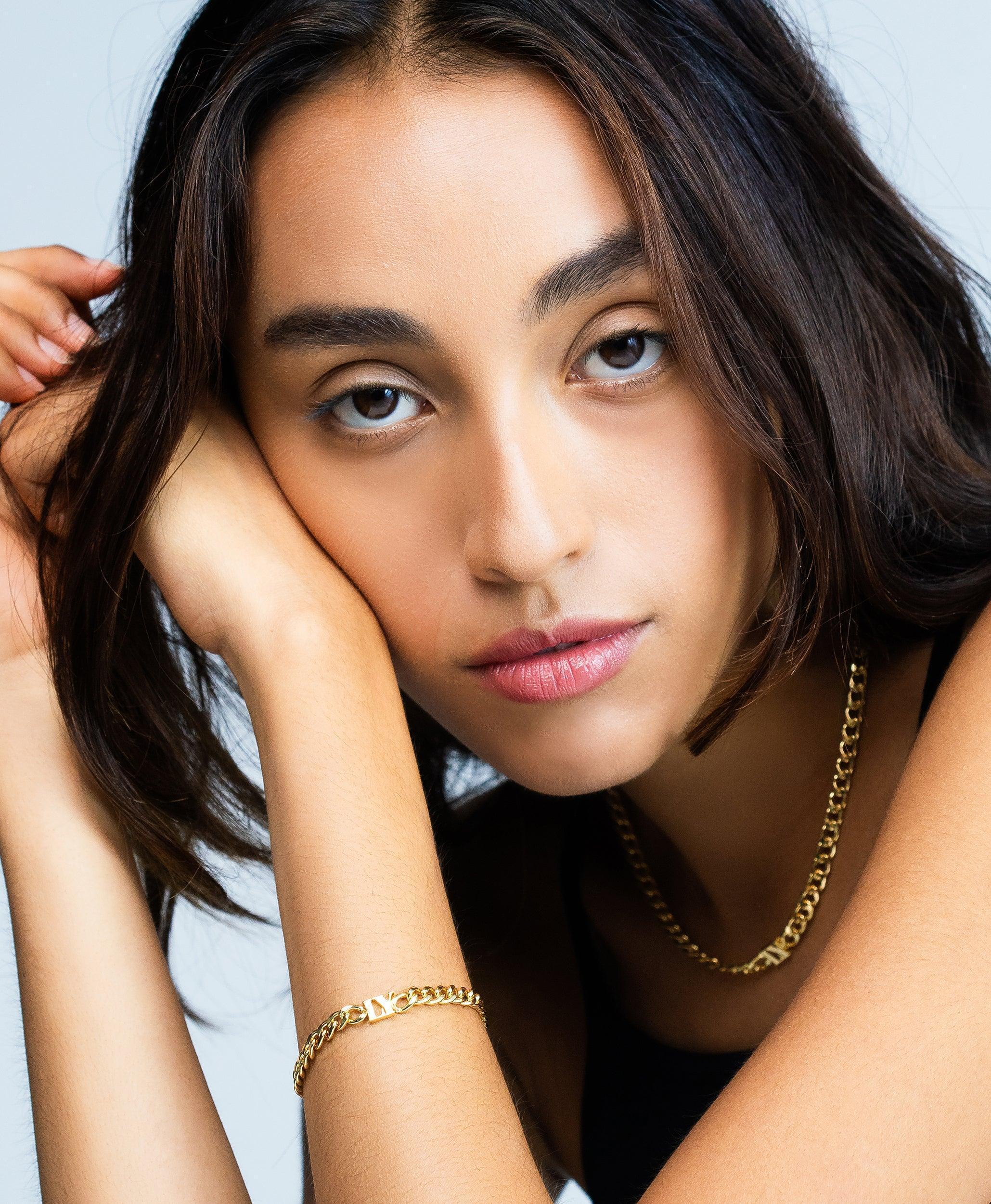  Bold Letters Bracelet 18ct Gold Vermeil