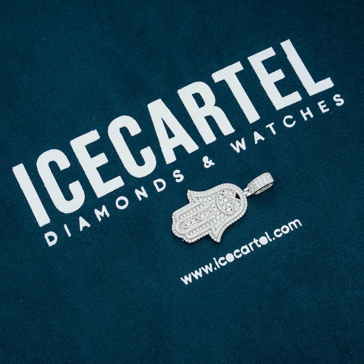 Moissanite Halo Hamsa Hand Pendant 14K Gold、mySite、hinf8tx79